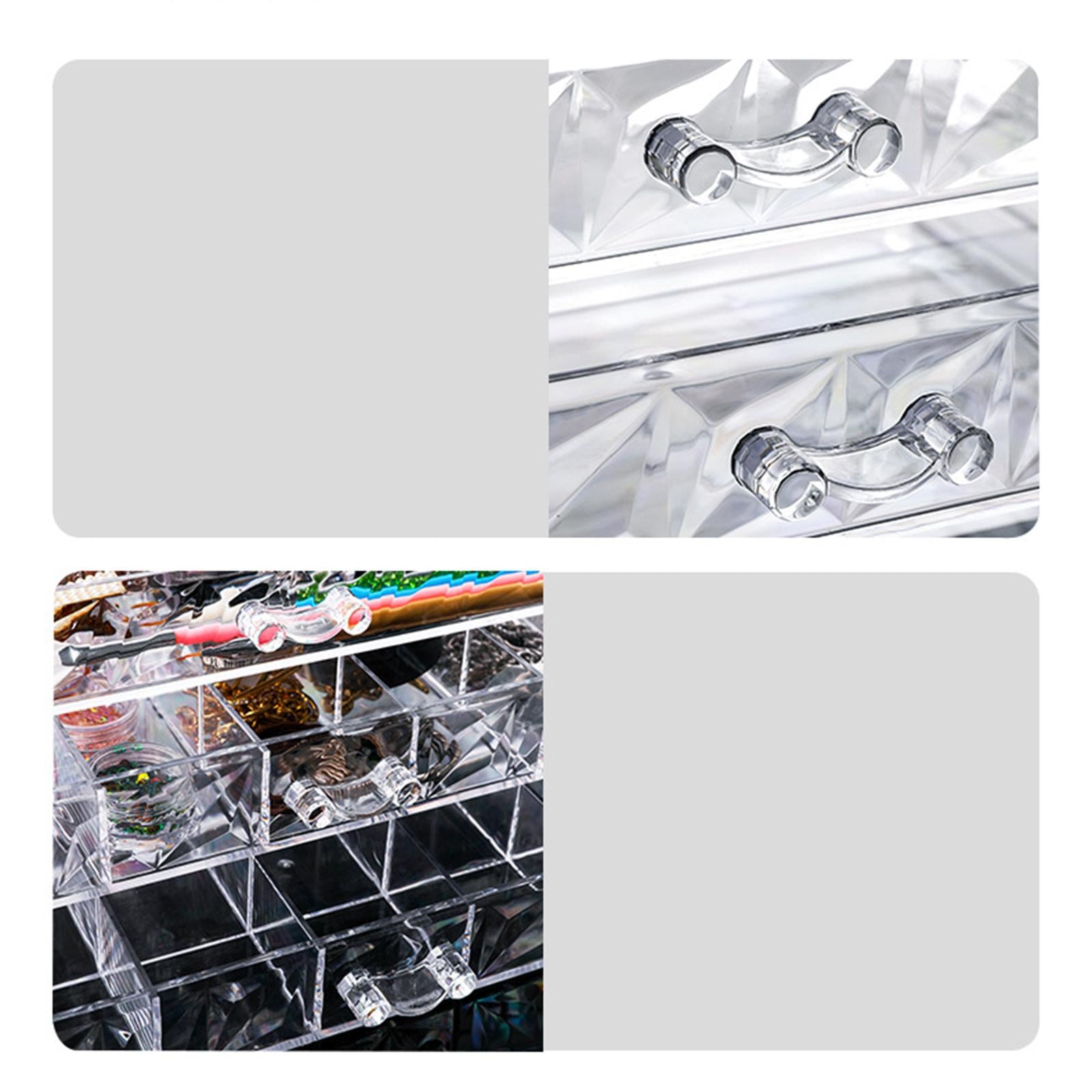 Clear Plastic Storage Box Dustproof Multifunctionl Container for Bathroom 5 Tire