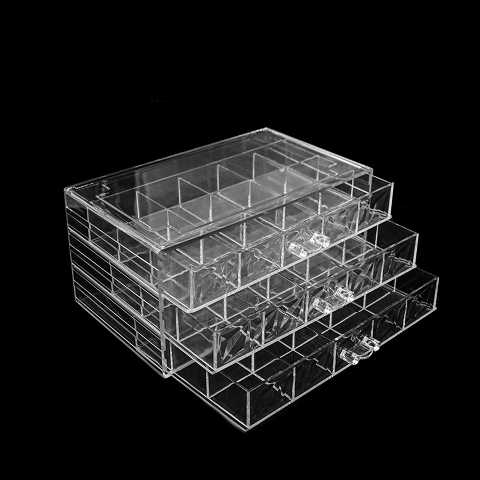 Clear Plastic Storage Box Dustproof Multifunctionl Container for Bathroom 3 Tire