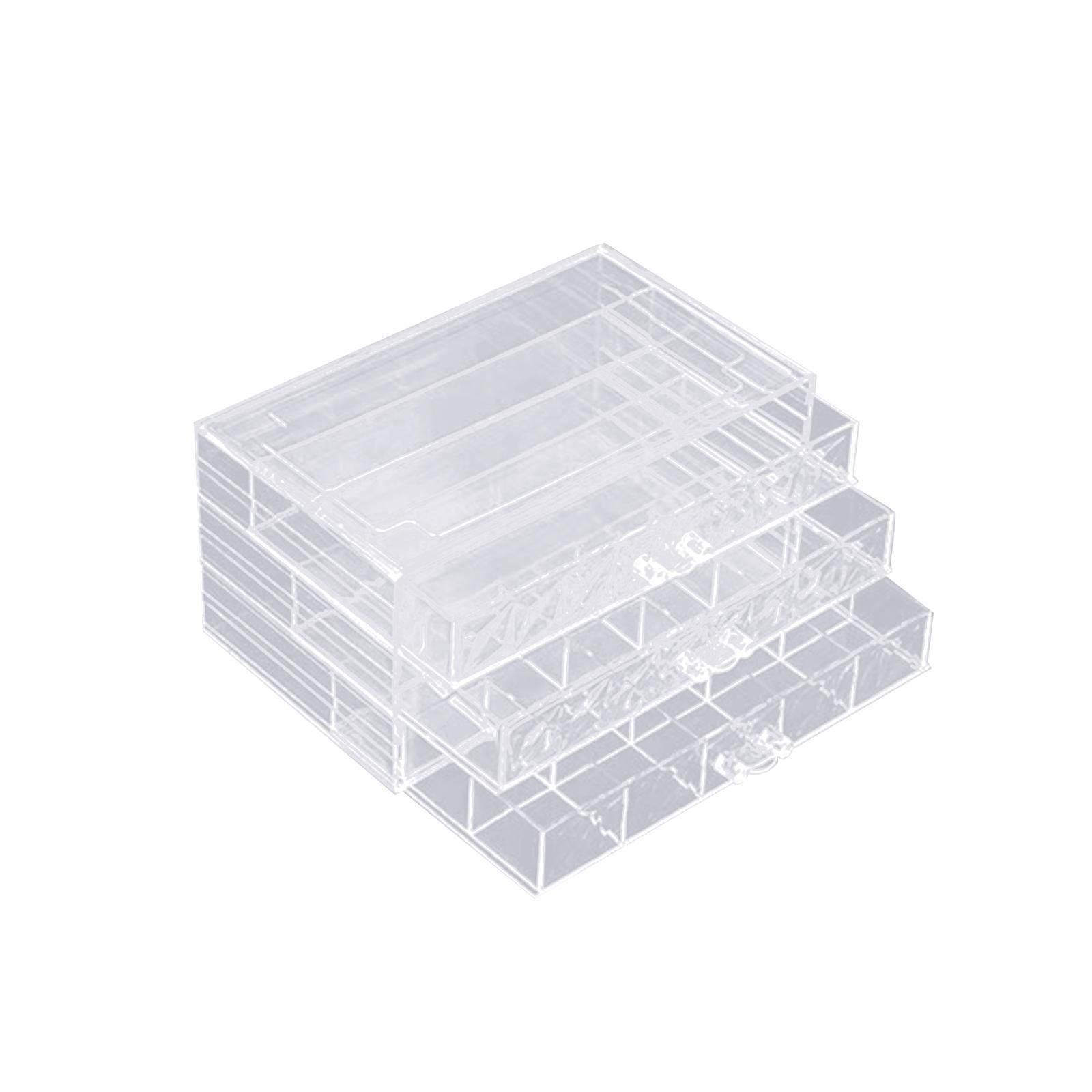 Clear Plastic Storage Box Dustproof Multifunctionl Container for Bathroom 3 Tire