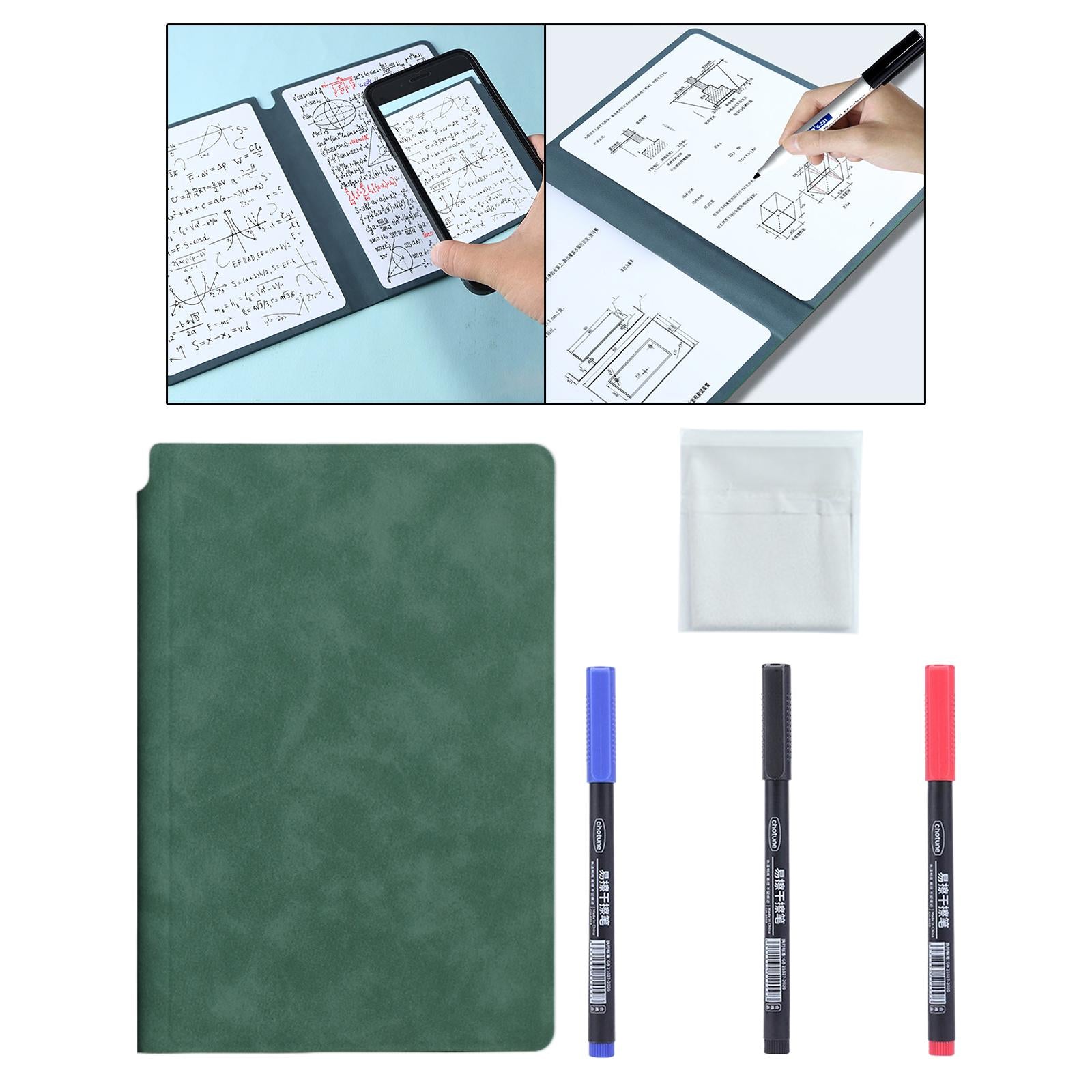 Smart Reusable Notebook Diary planner Notepad for Home Planning Drawing Dark Green