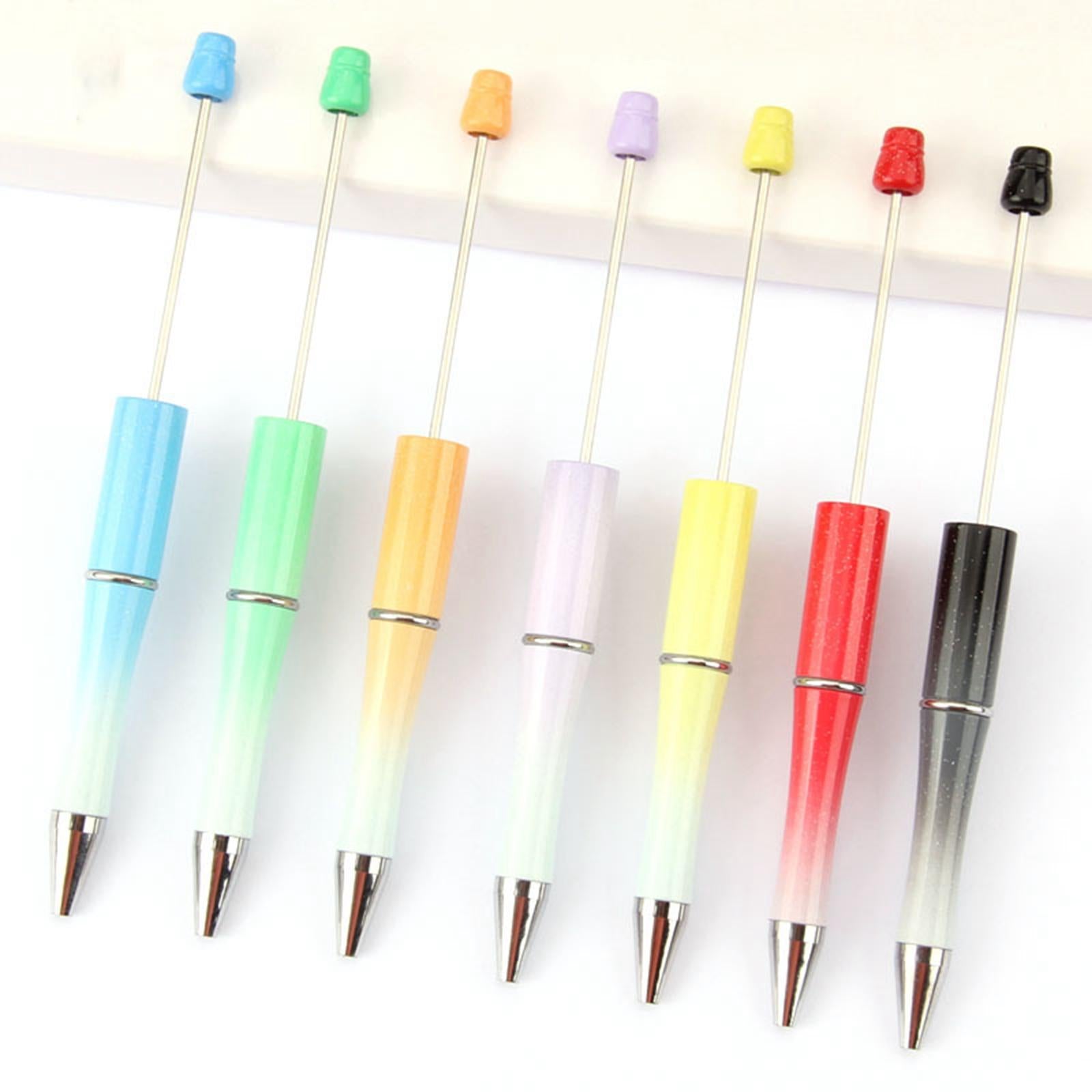 20Pcs Bead Pens Ball Pen DIY Printable Creative for Exam Stationery Supplies Purple