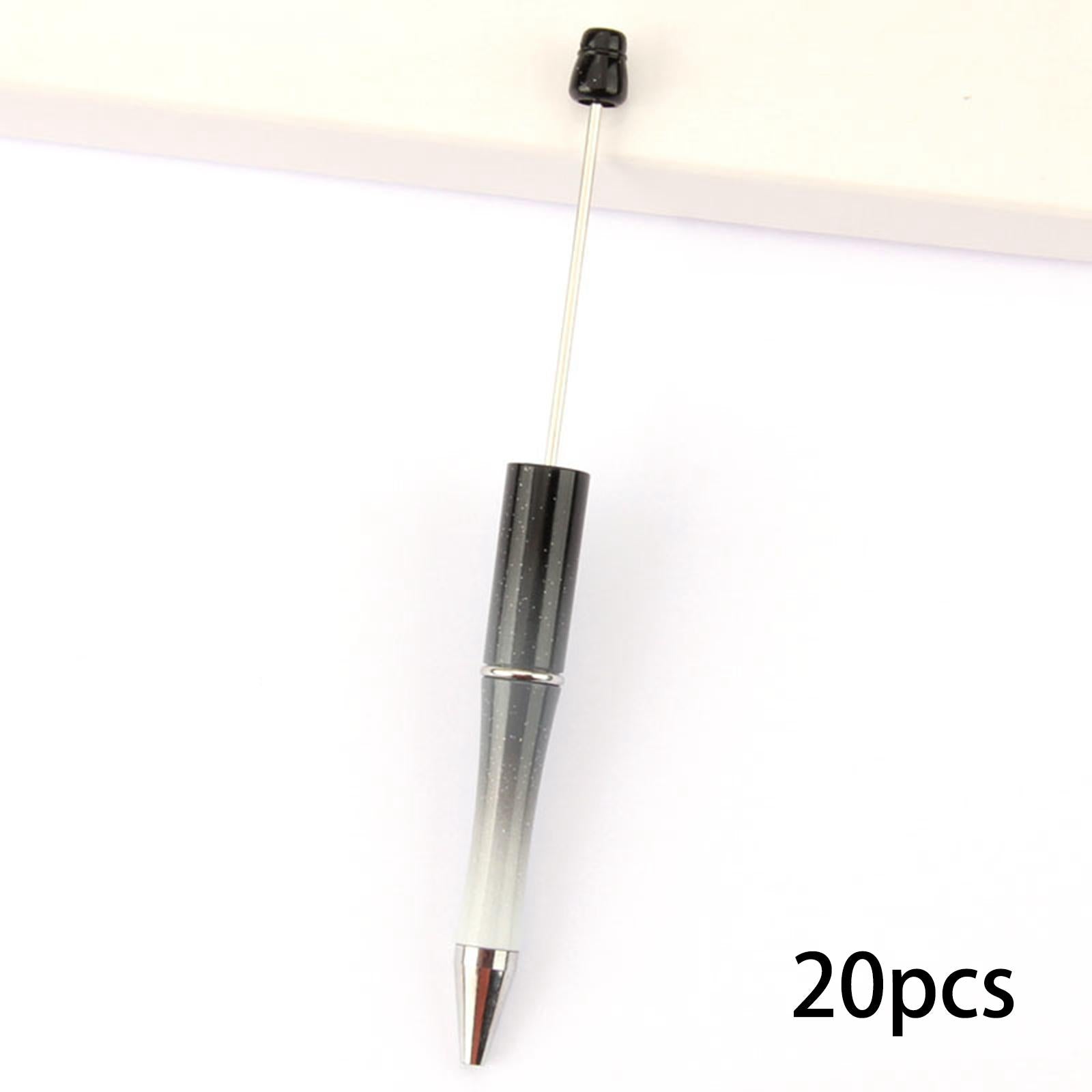 20Pcs Bead Pens Ball Pen DIY Printable Creative for Exam Stationery Supplies Black