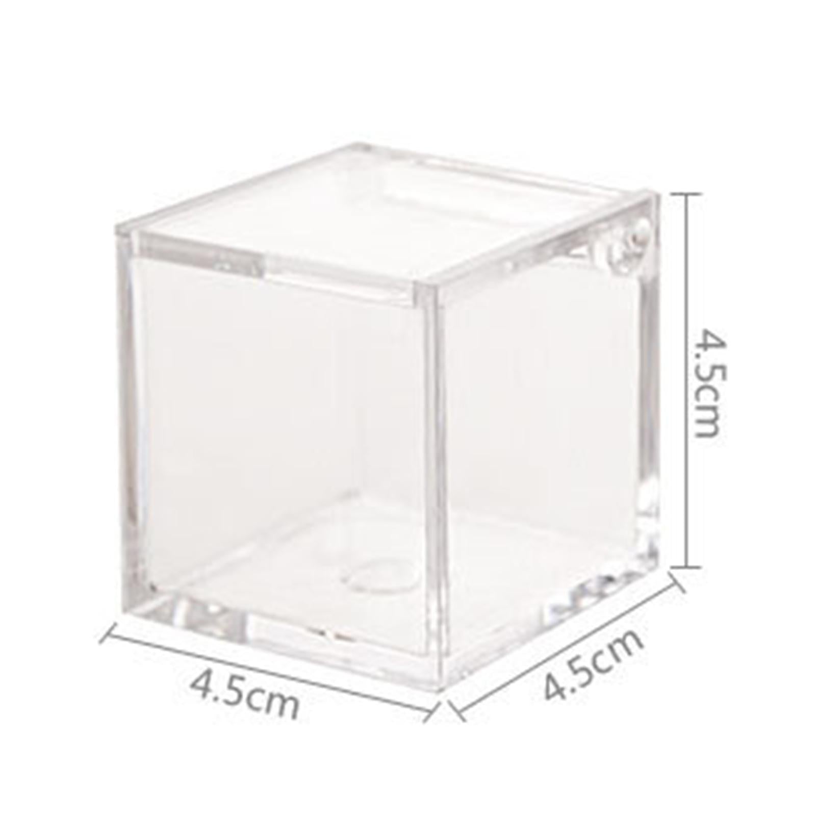 4xAcrylic Clear Box with Lids Transparent Gift Box for home Wedding 4.5cm