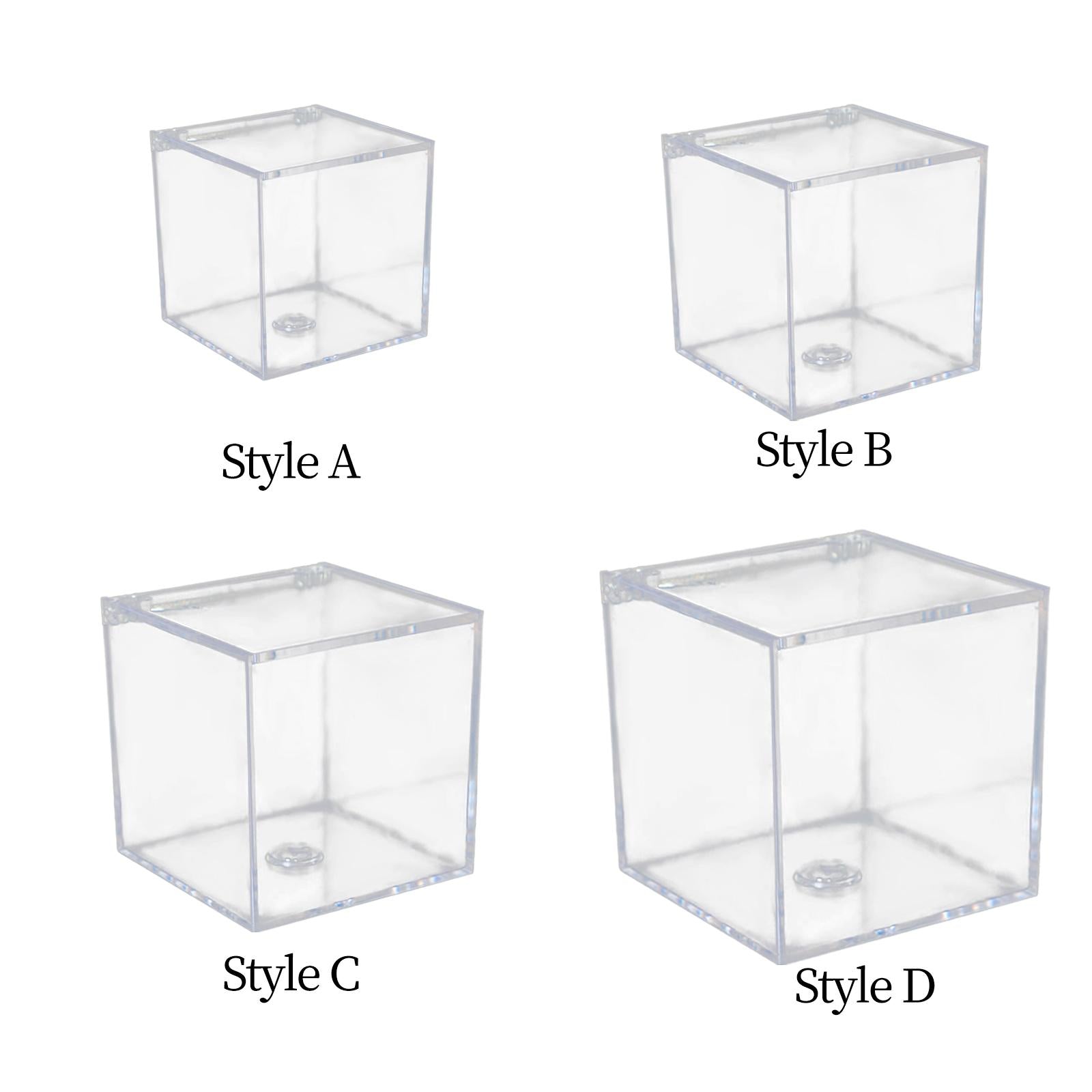 2xAcrylic Clear Box with Lids Transparent Gift Box for home Wedding 4.5cm