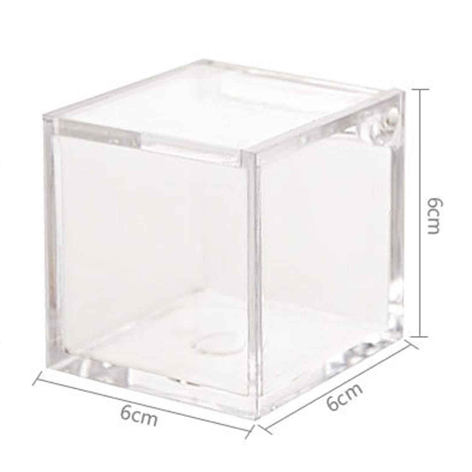 4xAcrylic Clear Box with Lids Transparent Gift Box for home Wedding 6cm