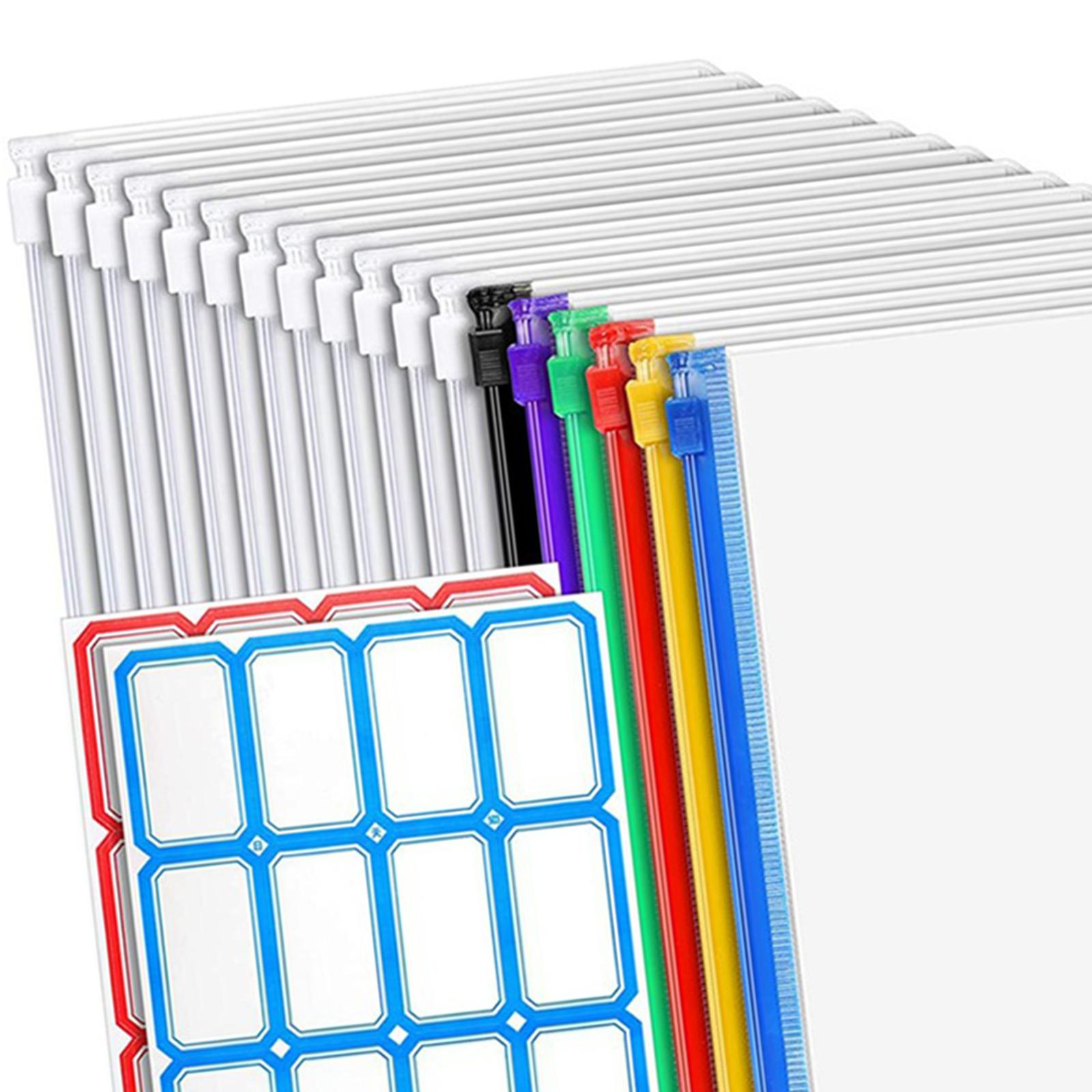 18 Pieces Clear Zipper Folders Loose Leaf Bags Waterproof for Budget Binder