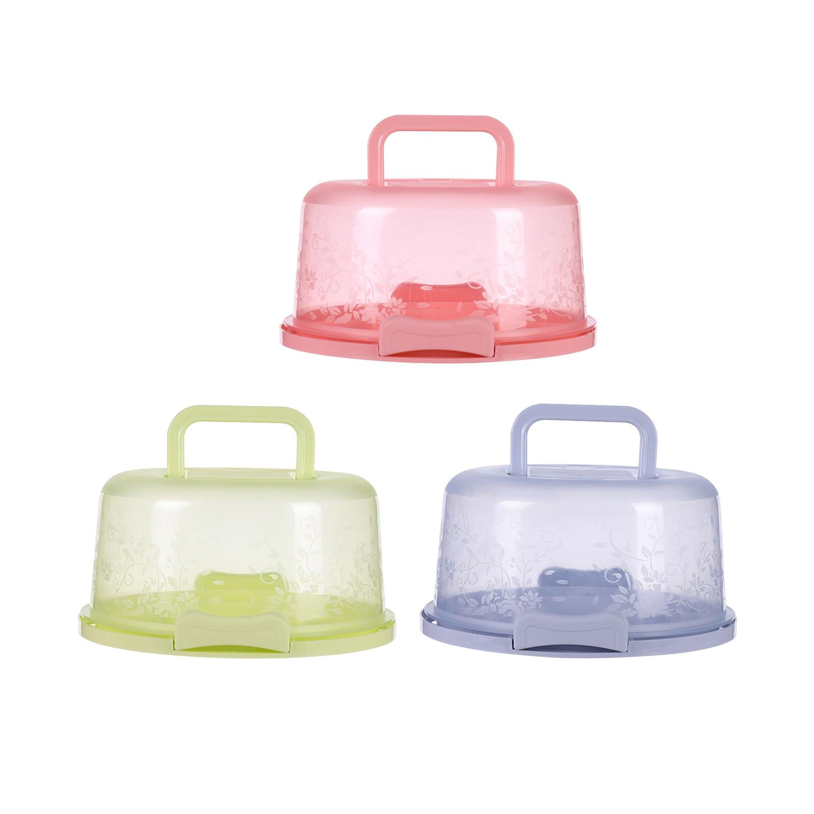 Cake Container with Lid Cover Handle Cake Storage Container for Pies Dessert Pink