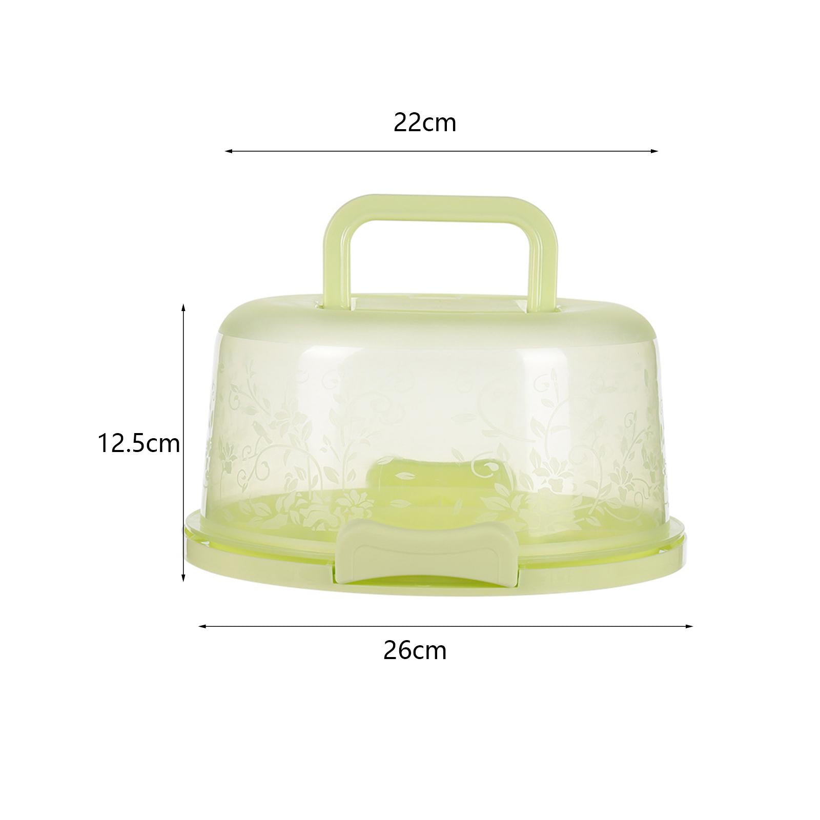 Cake Container with Lid Cover Handle Cake Storage Container for Pies Dessert Green