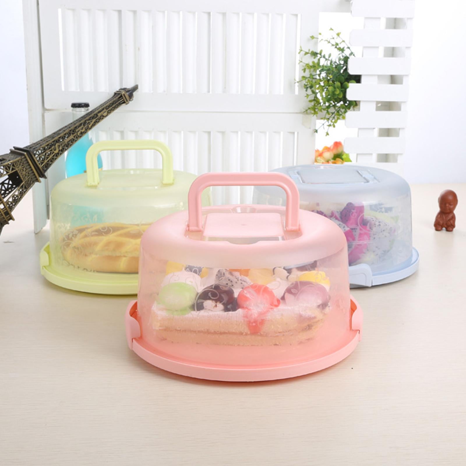 Cake Container with Lid Cover Handle Cake Storage Container for Pies Dessert Green
