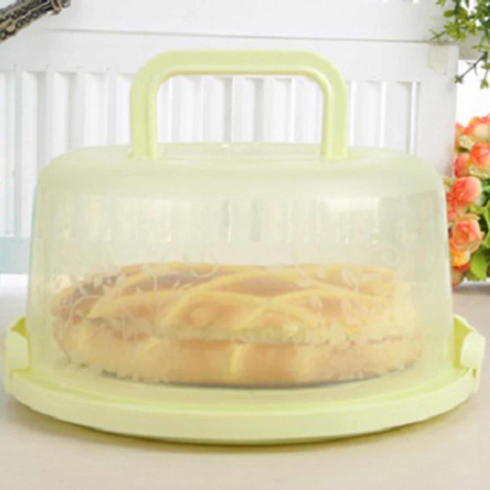 Cake Container with Lid Cover Handle Cake Storage Container for Pies Dessert Green