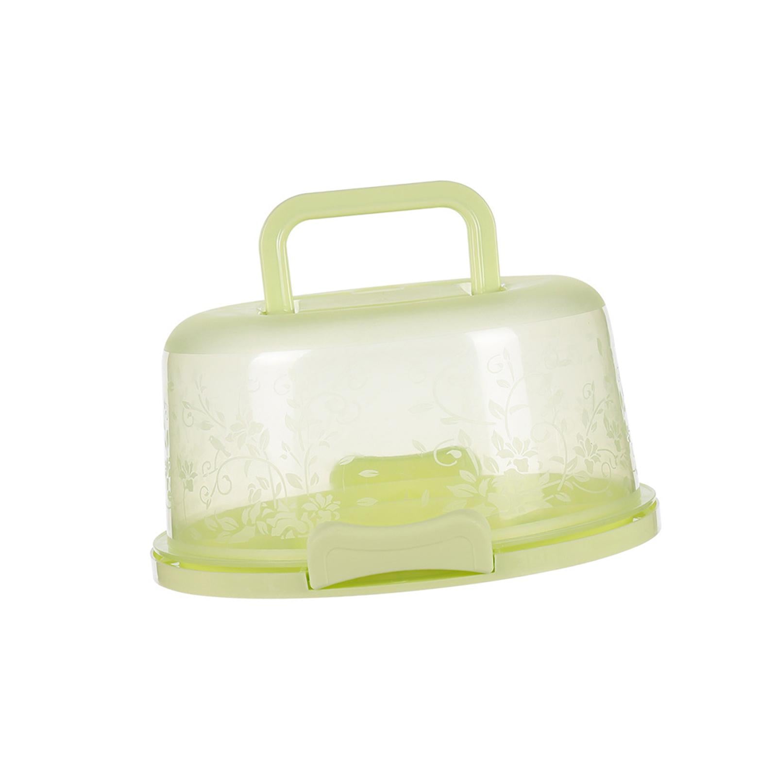 Cake Container with Lid Cover Handle Cake Storage Container for Pies Dessert Green