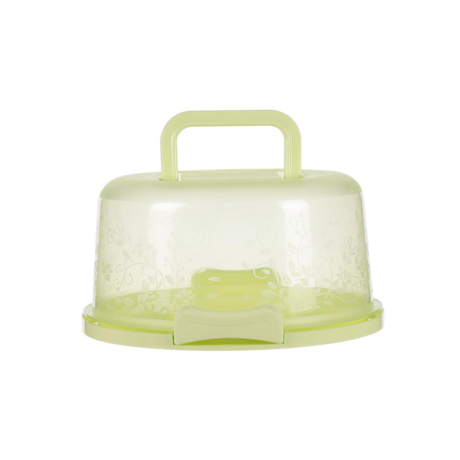 Cake Container with Lid Cover Handle Cake Storage Container for Pies Dessert Green