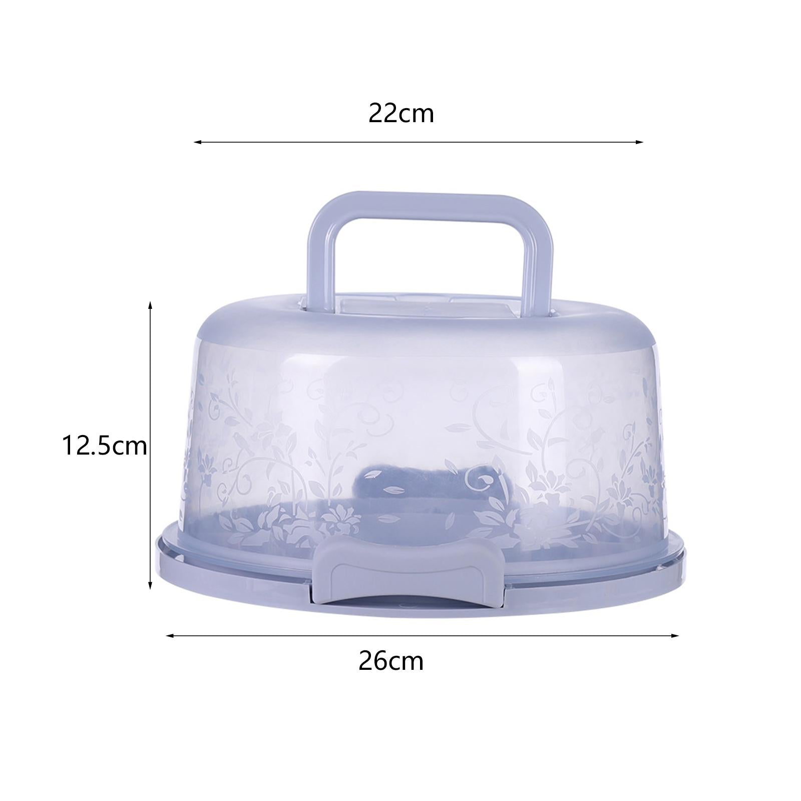 Cake Container with Lid Cover Handle Cake Storage Container for Pies Dessert Blue