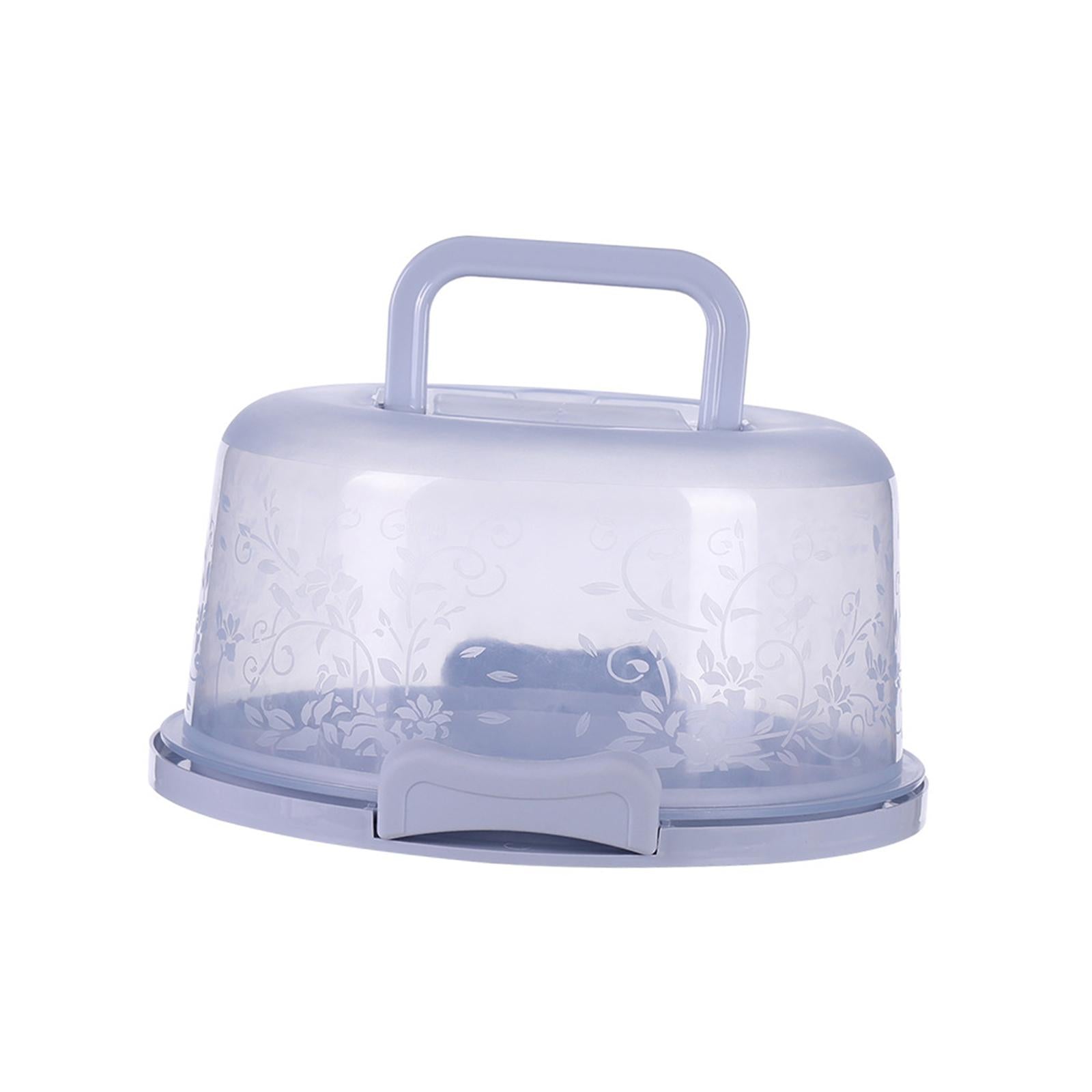 Cake Container with Lid Cover Handle Cake Storage Container for Pies Dessert Blue
