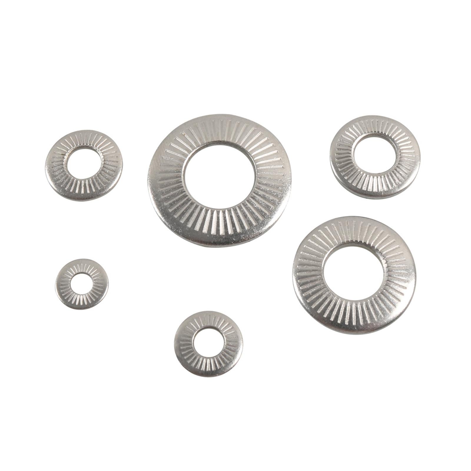 220Pcs Disc Spring Serrated Lock Washer Knurled Elastic Gasket for Aerospace