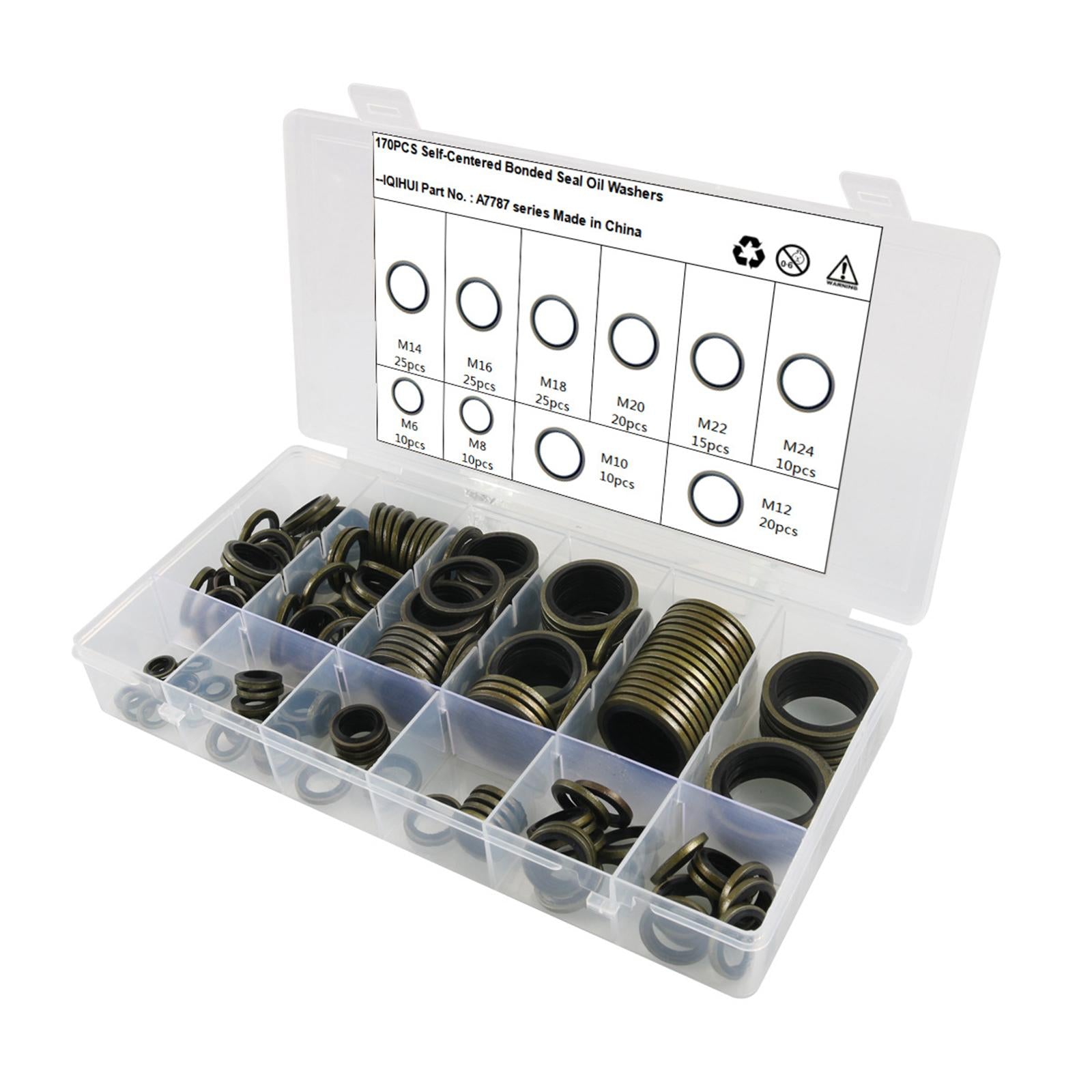 170Pcs O Rubber Rings Set with Storage Case 10 Sizes Sealed Rings Assortment
