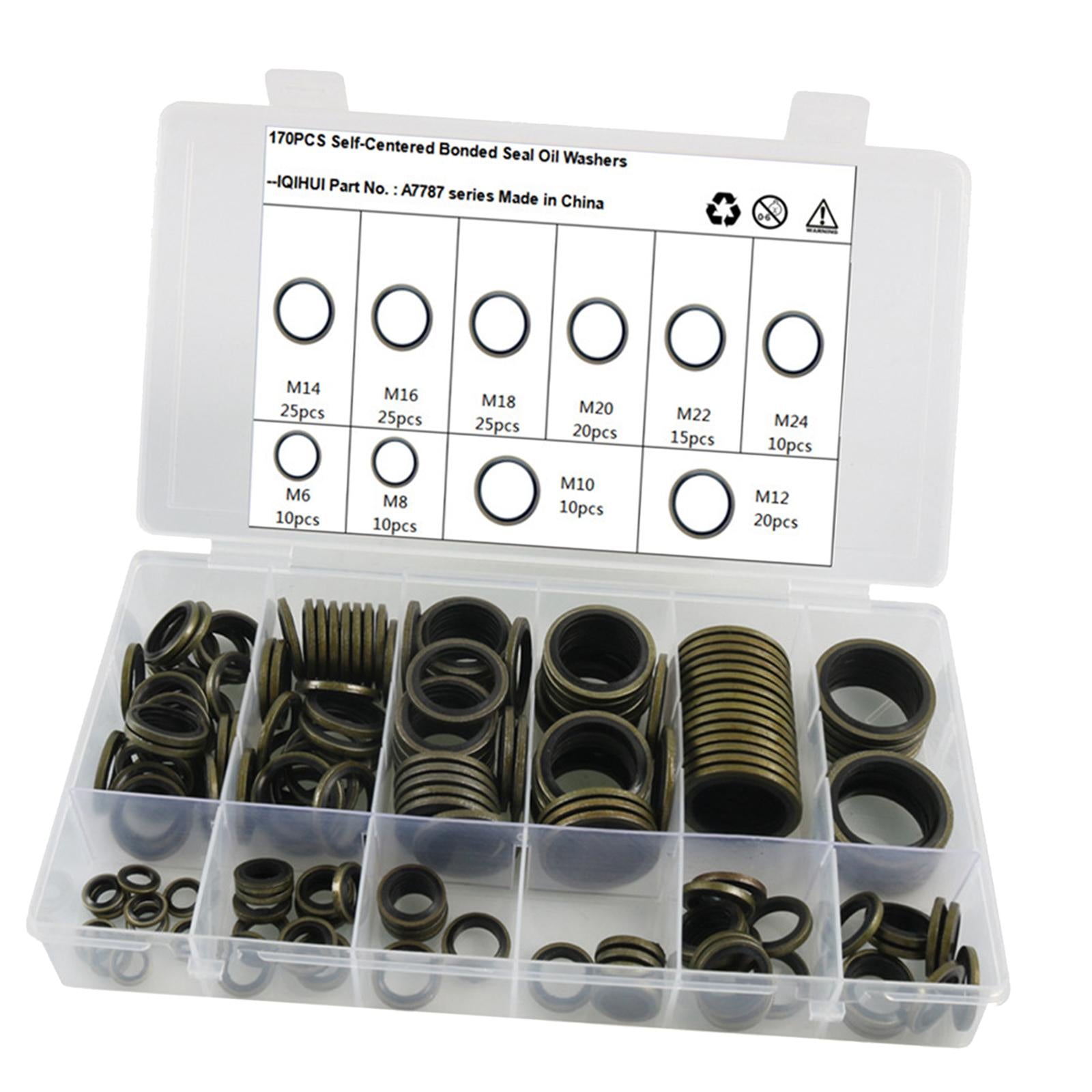 170Pcs O Rubber Rings Set with Storage Case 10 Sizes Sealed Rings Assortment