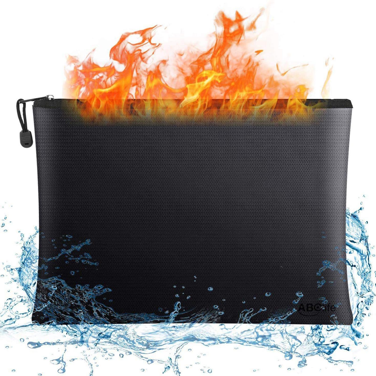 Waterproof Document Pouch Portable Fireproof money pouch for Contract Medium