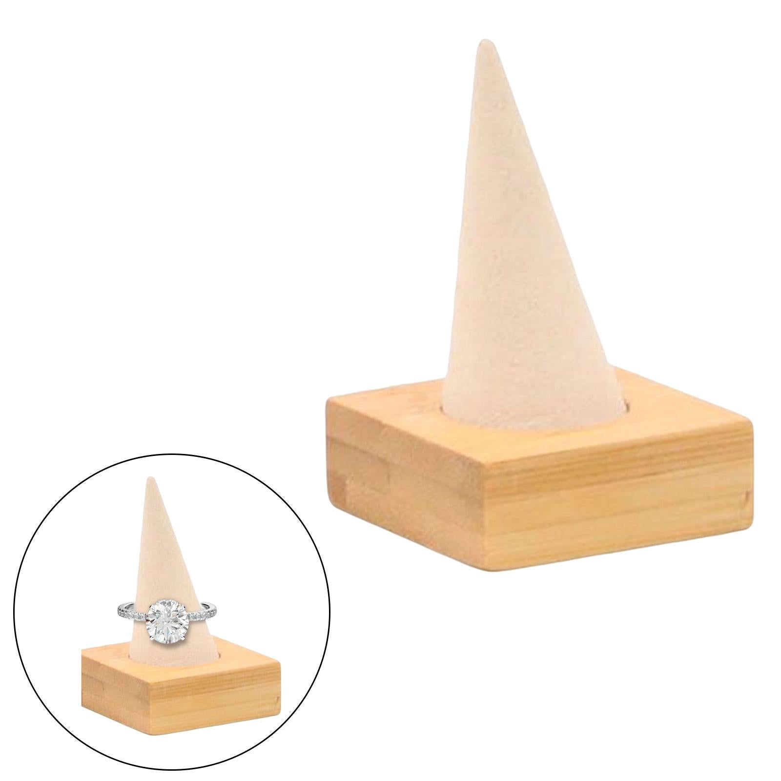 Ring Display Stand Jewelry Holder for Home Retail Stores Countertops Beige 1