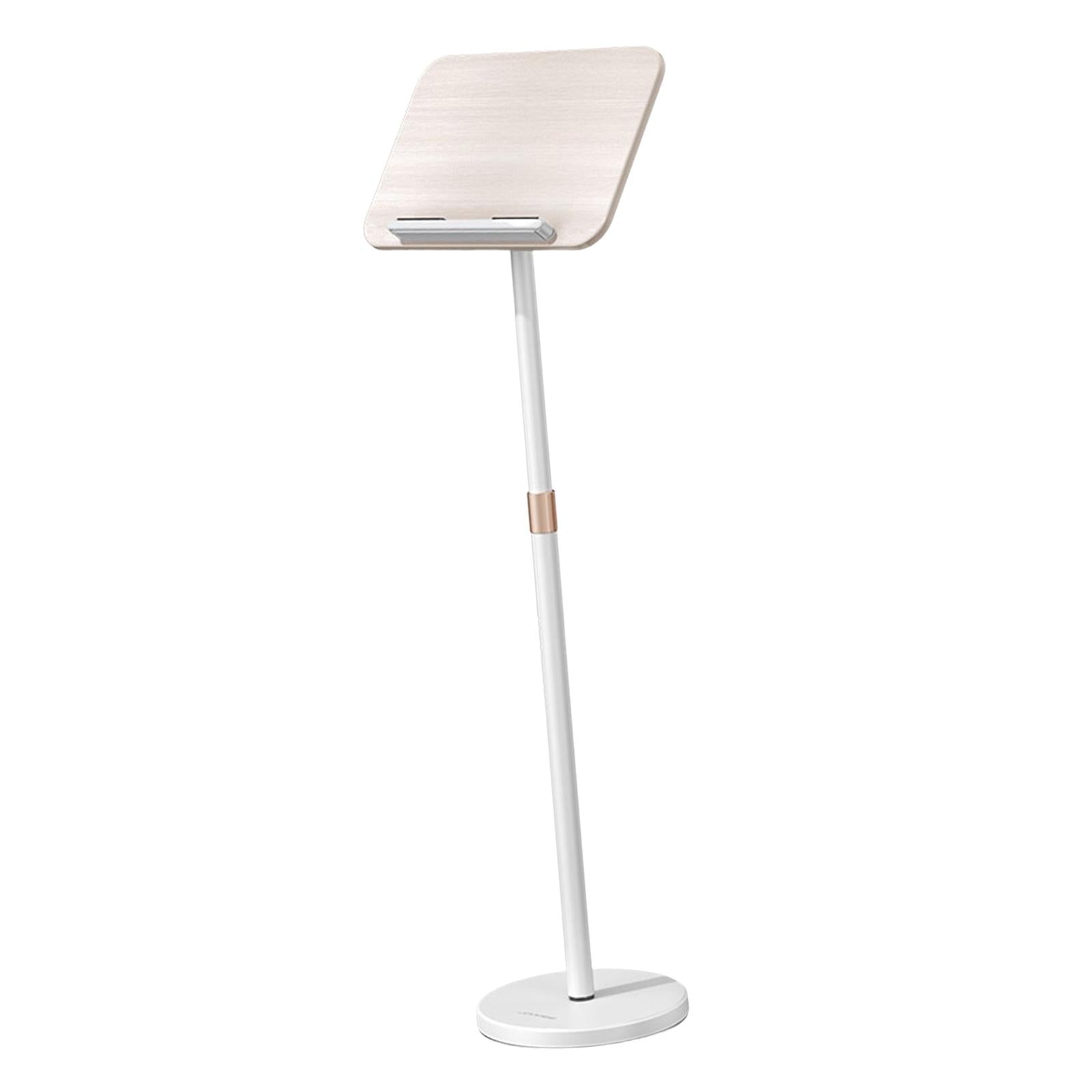 Floor Book Stand Metal Support Multi Function Hands Free Holder for Document White