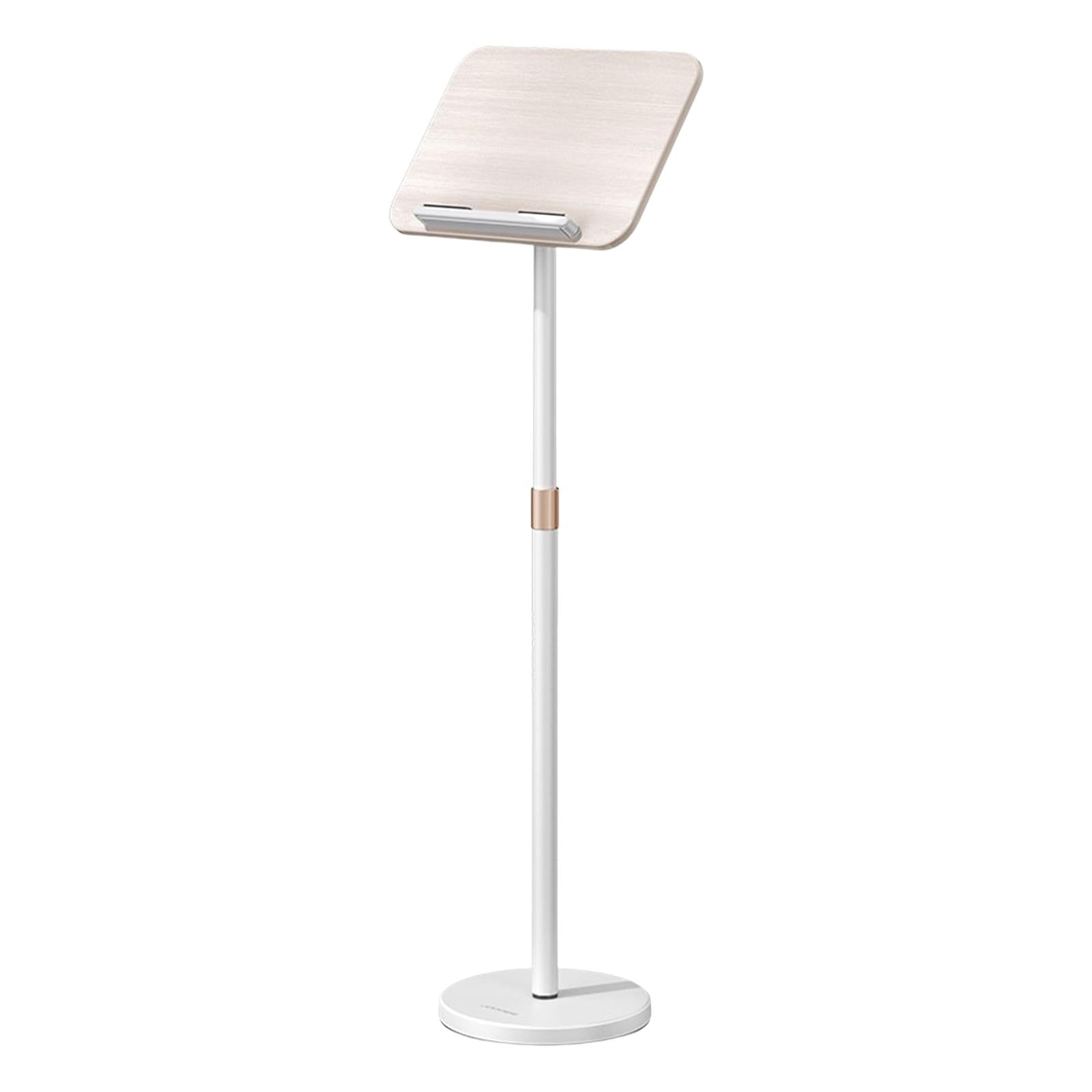 Floor Book Stand Metal Support Multi Function Hands Free Holder for Document White