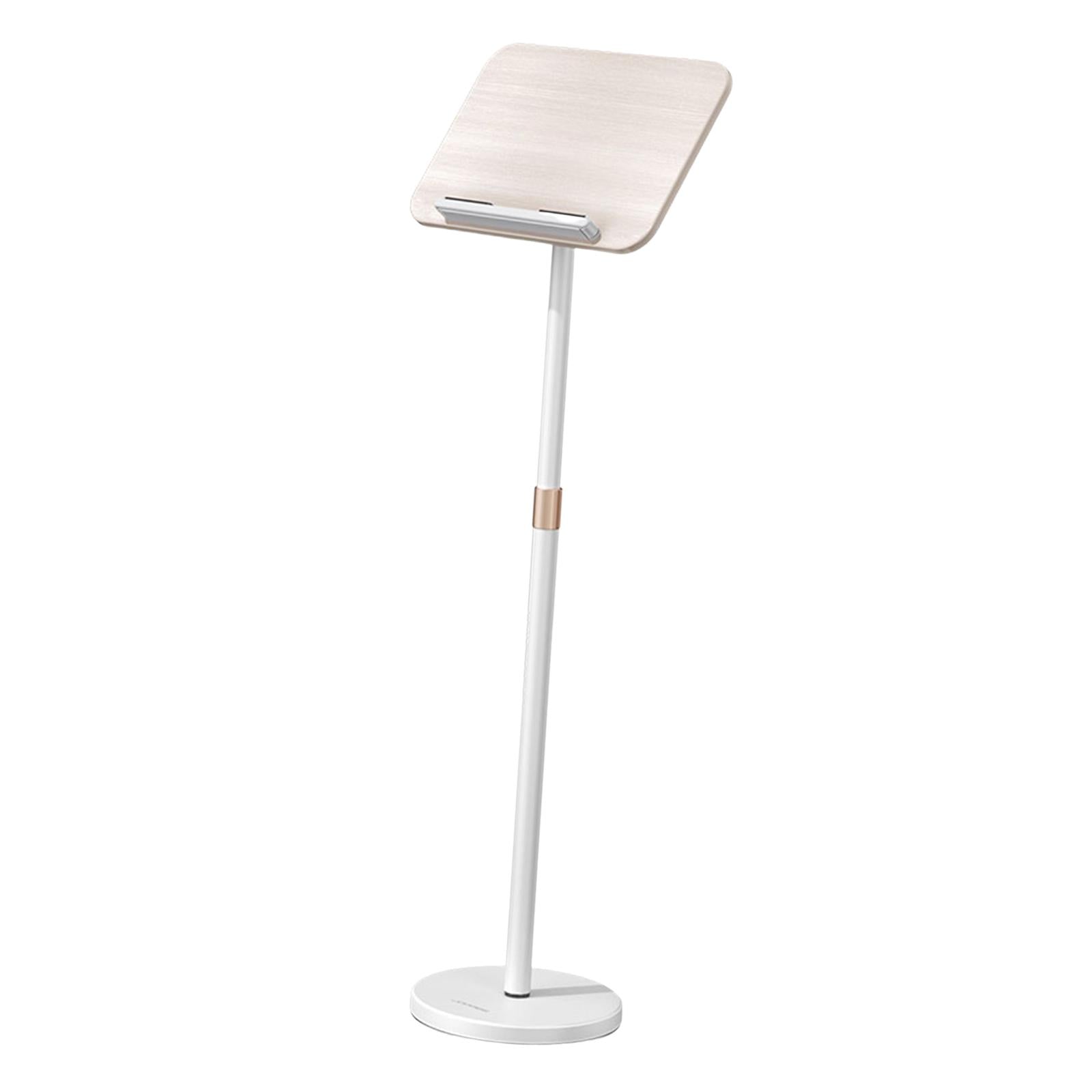 Floor Book Stand Metal Support Multi Function Hands Free Holder for Document White