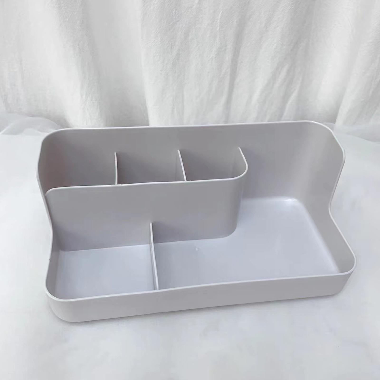 Manicure Tool Box Empty for Small Craft Items Nail Brush Pens Cuticle Pusher Gray