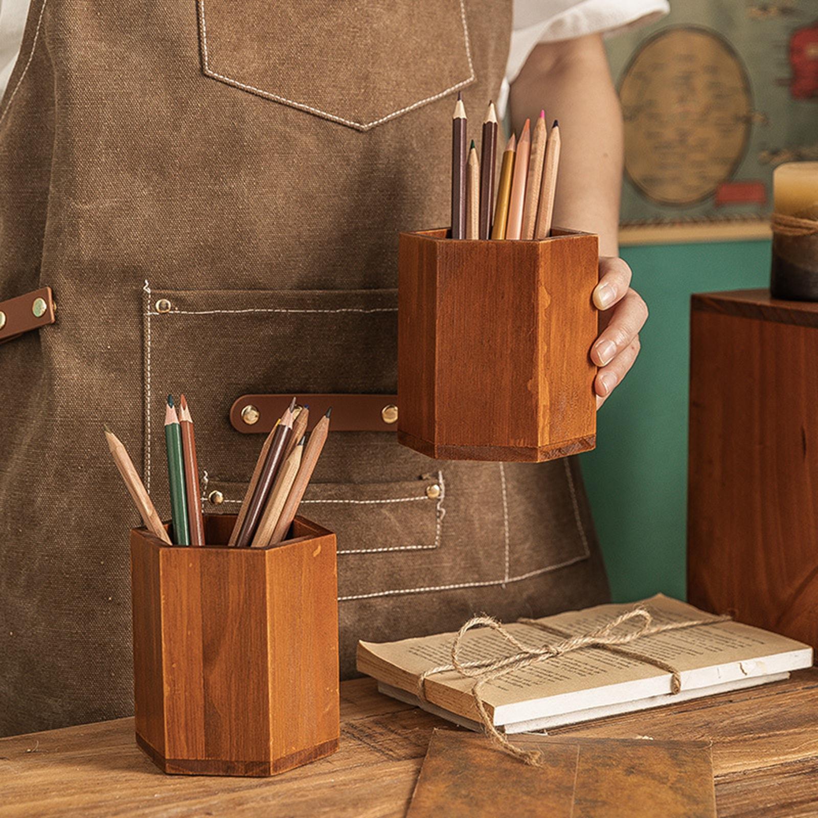 Pen Barrel Makeup Brush Holder Multiuse Stationary Supply for Desktop School Rhombus