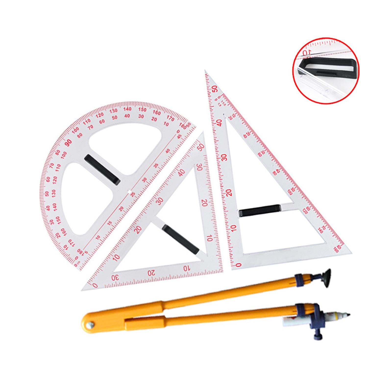 Geometry Math Set with Removable Handle Drawing Tool for Chalkboard Teachers Four piece set