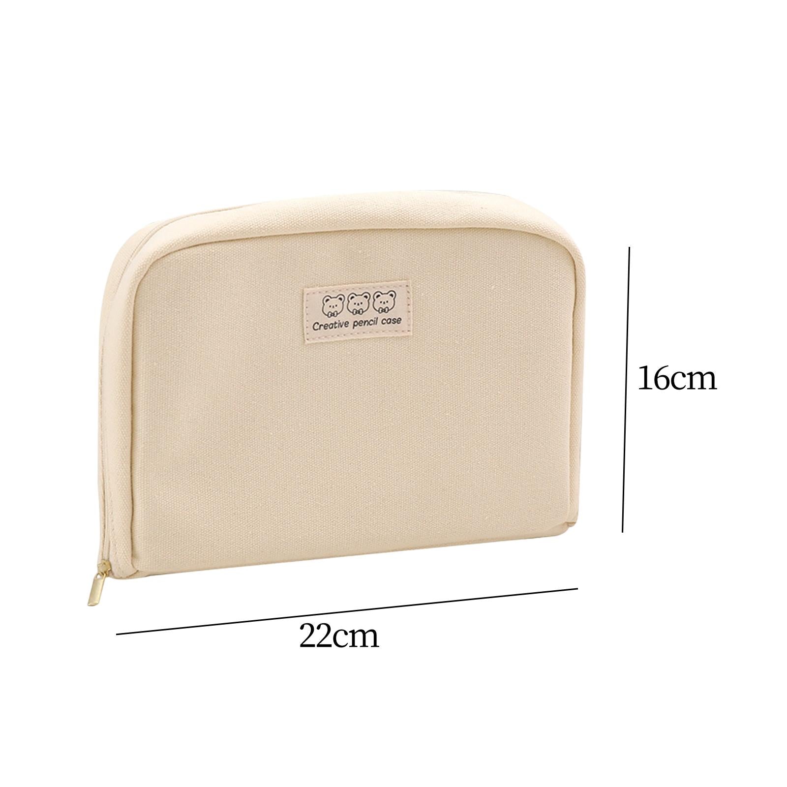Big Capacity Pencil Case Makeup Bags Multifunctional Pencil Case Holder Beige