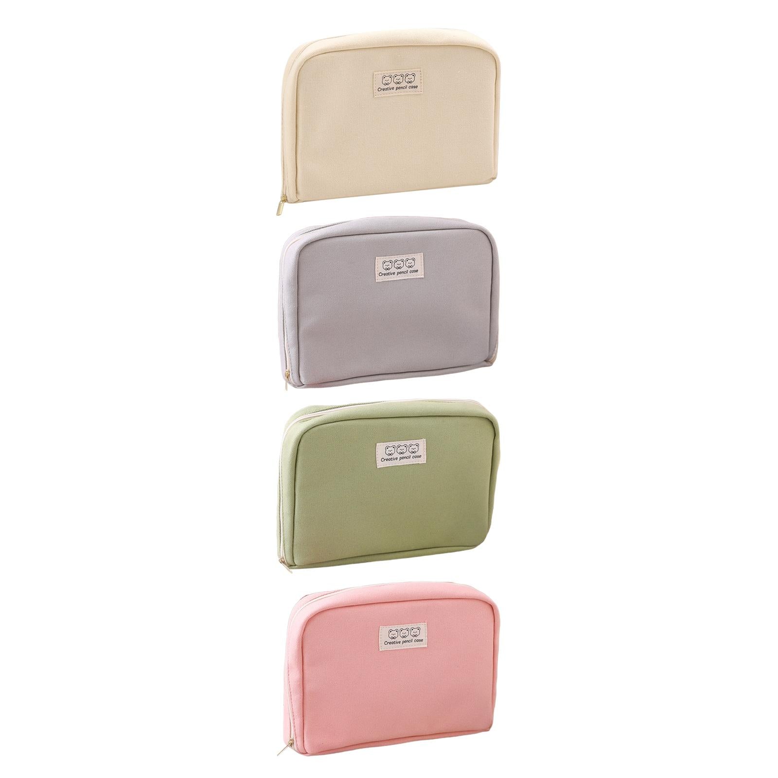 Big Capacity Pencil Case Makeup Bags Multifunctional Pencil Case Holder Beige