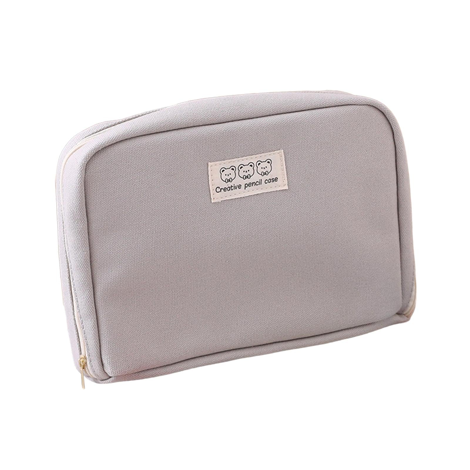 Big Capacity Pencil Case Makeup Bags Multifunctional Pencil Case Holder Gray