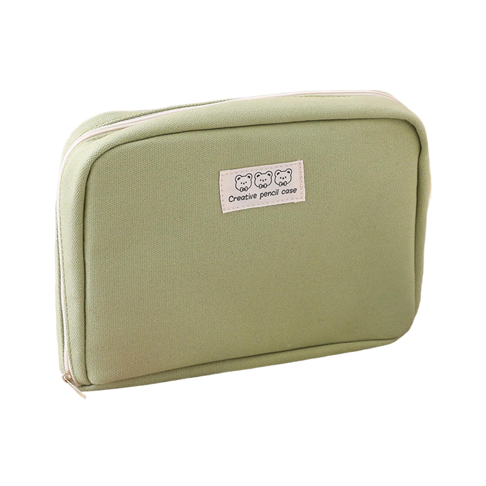 Big Capacity Pencil Case Makeup Bags Multifunctional Pencil Case Holder Green