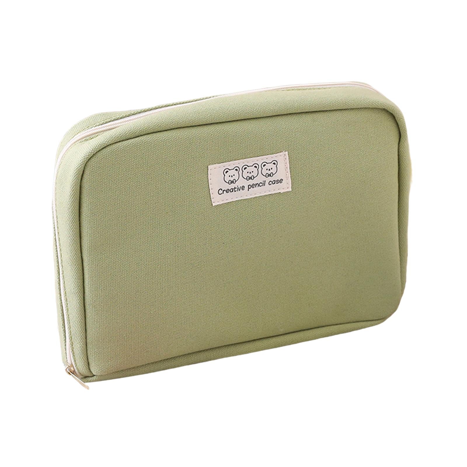 Big Capacity Pencil Case Makeup Bags Multifunctional Pencil Case Holder Green