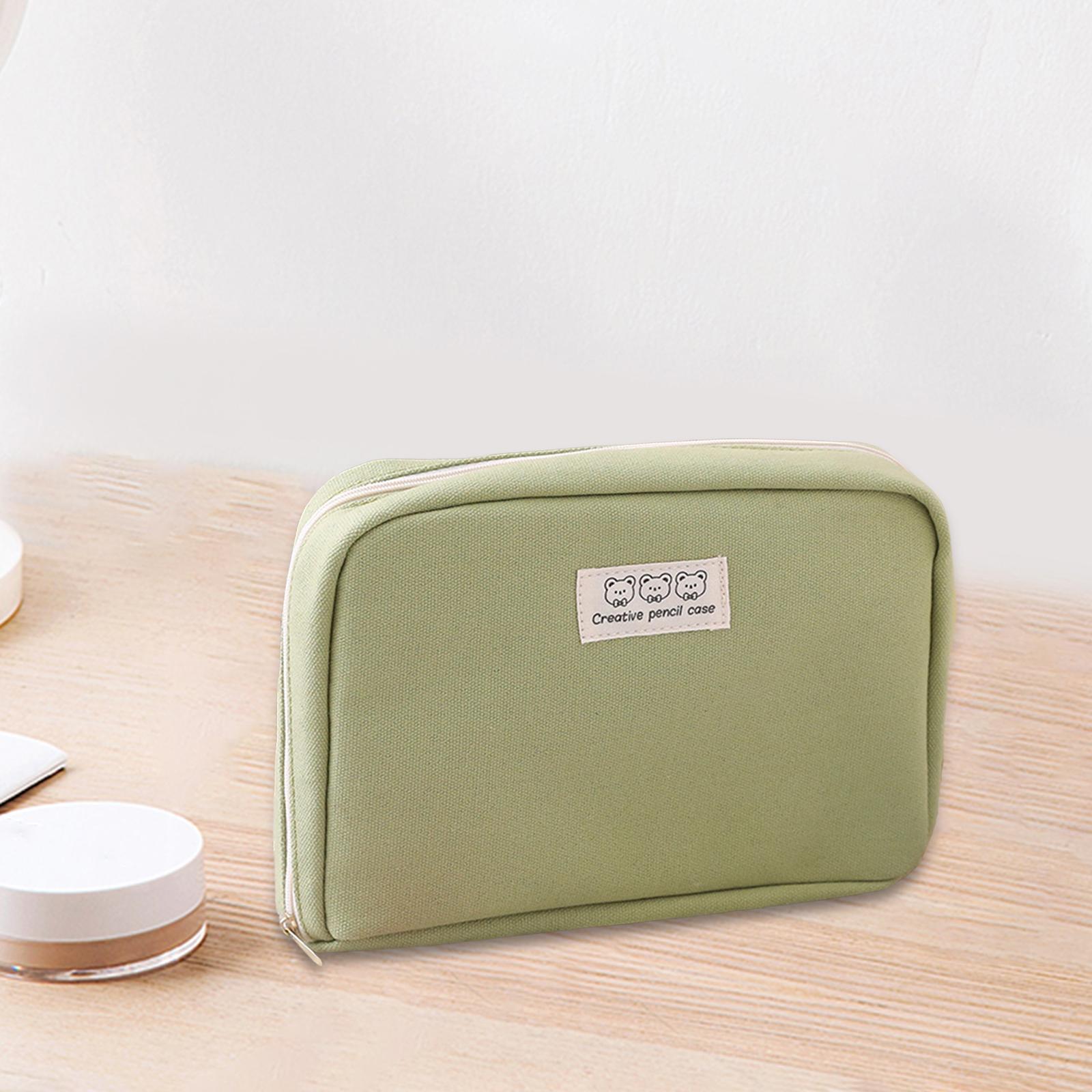 Big Capacity Pencil Case Makeup Bags Multifunctional Pencil Case Holder Green