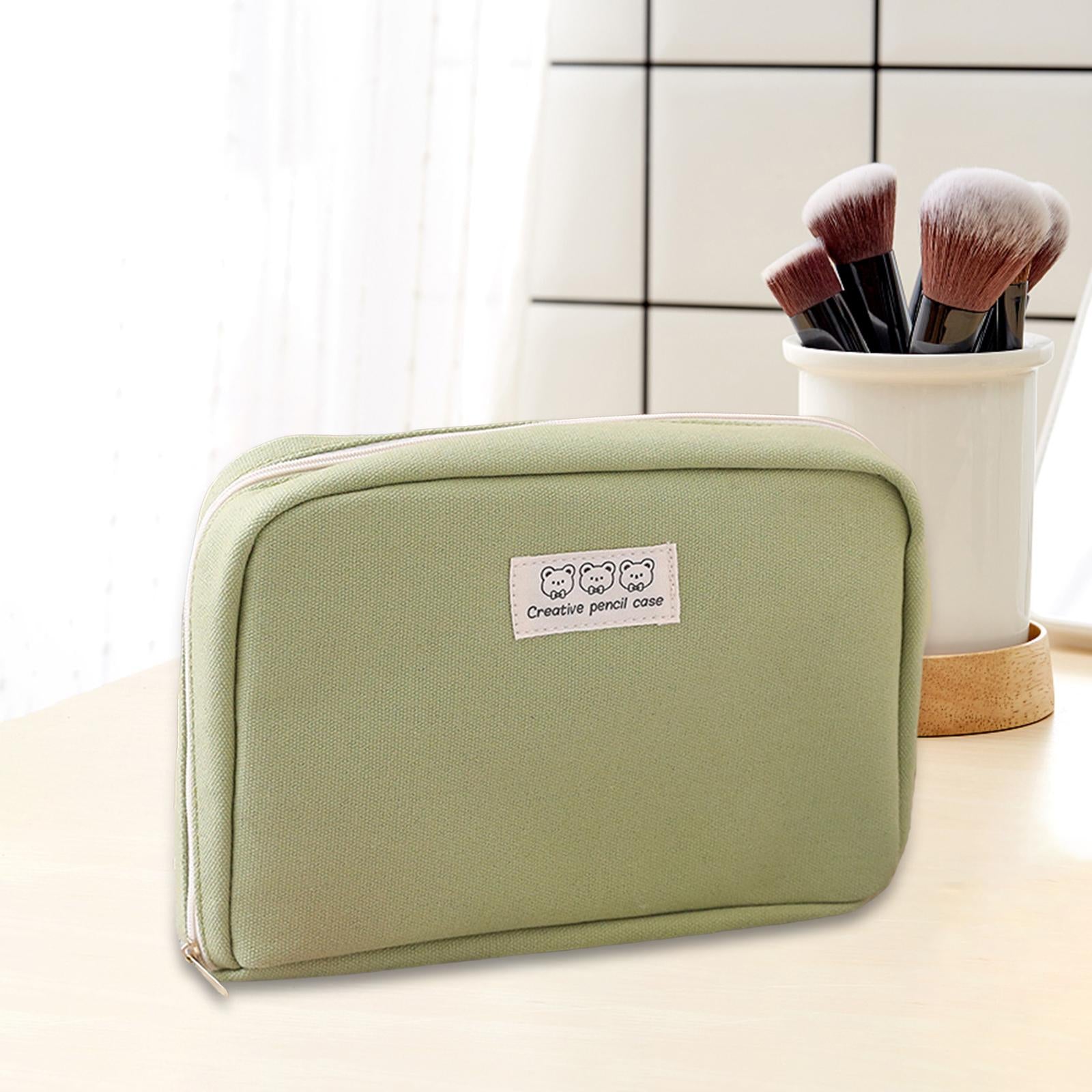 Big Capacity Pencil Case Makeup Bags Multifunctional Pencil Case Holder Green