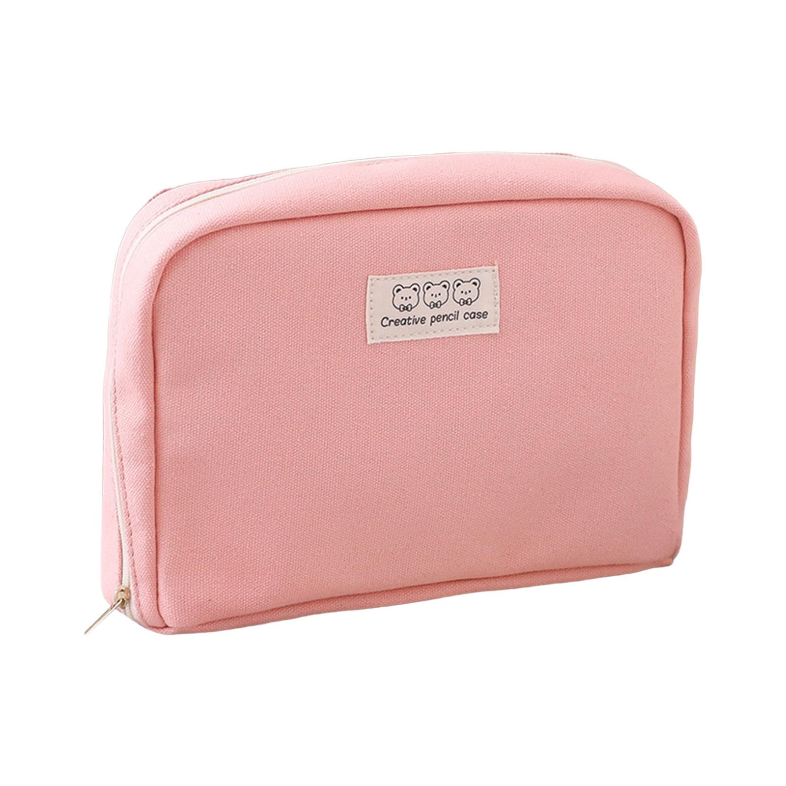 Big Capacity Pencil Case Makeup Bags Multifunctional Pencil Case Holder Pink