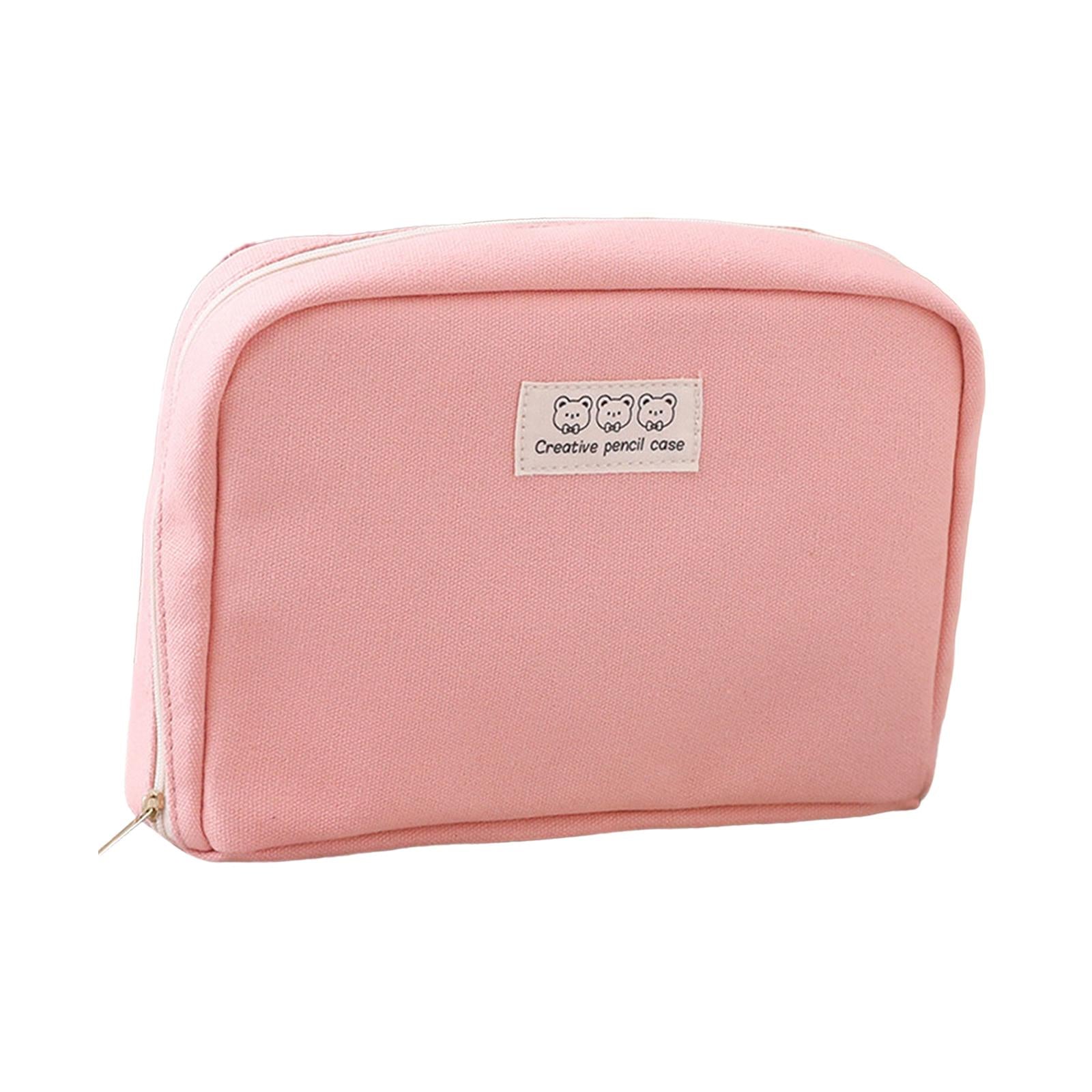 Big Capacity Pencil Case Makeup Bags Multifunctional Pencil Case Holder Pink