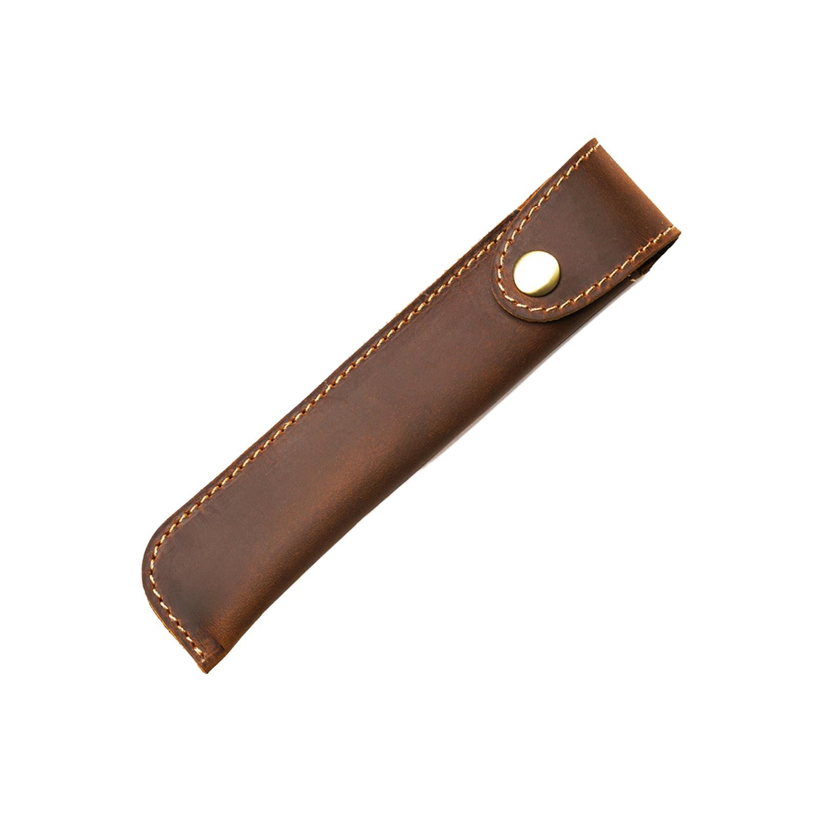 Pen Pencil Pouch Buckle Design Universal Pen Holder for Boyfriend Men Father Brown