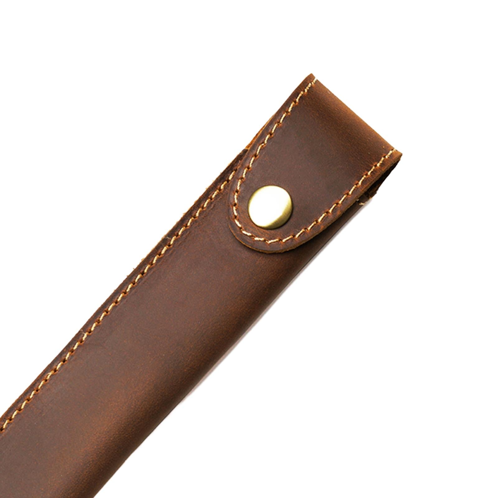 Pen Pencil Pouch Buckle Design Universal Pen Holder for Boyfriend Men Father Brown