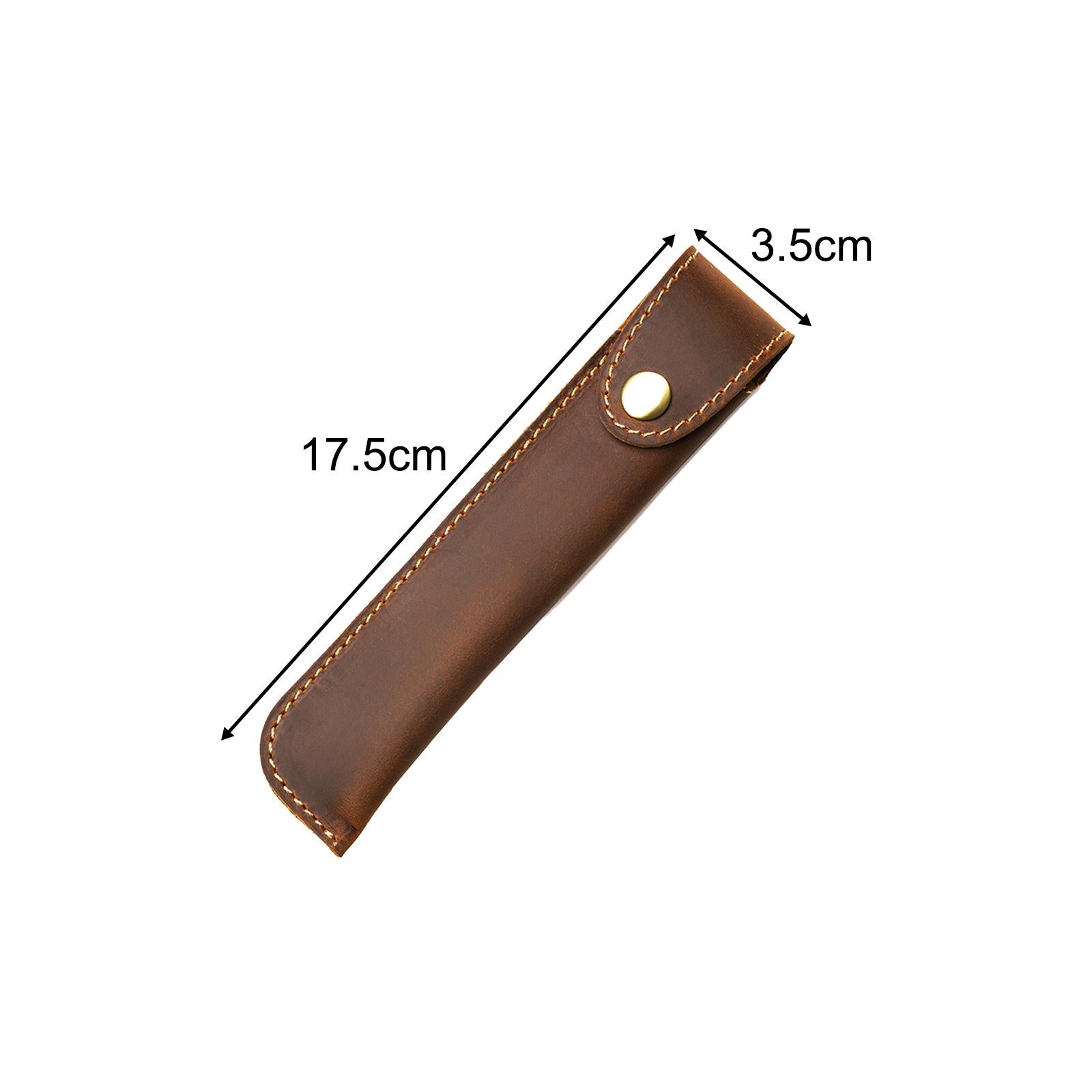 Pen Pencil Pouch Buckle Design Universal Pen Holder for Boyfriend Men Father Brown