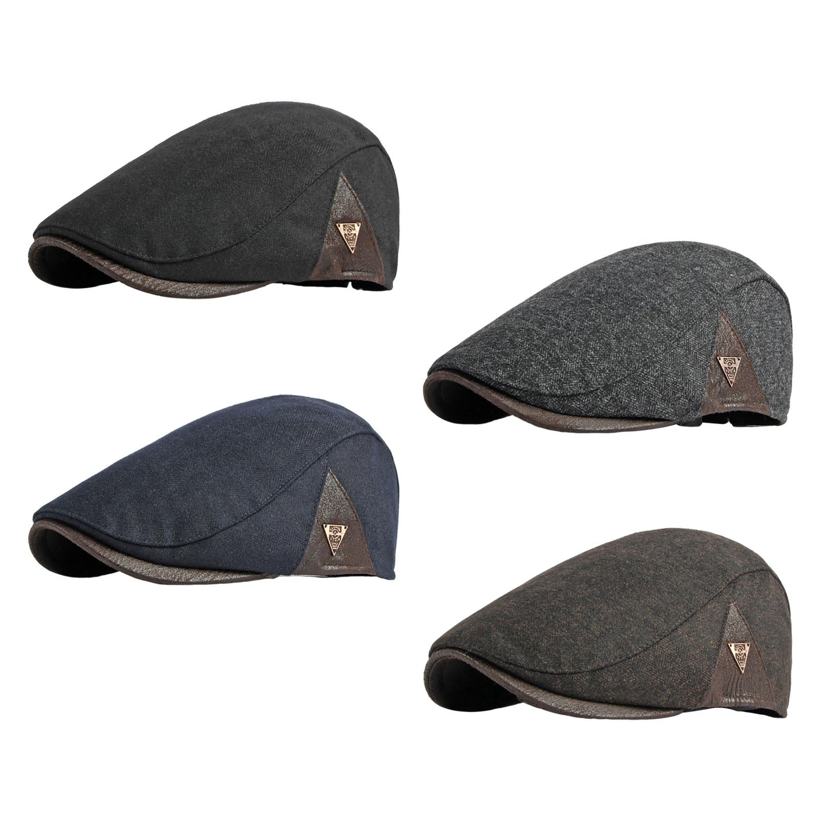 Painter Hat Breathable Herringbone Driving Cap for Driving Camping Traveling Black