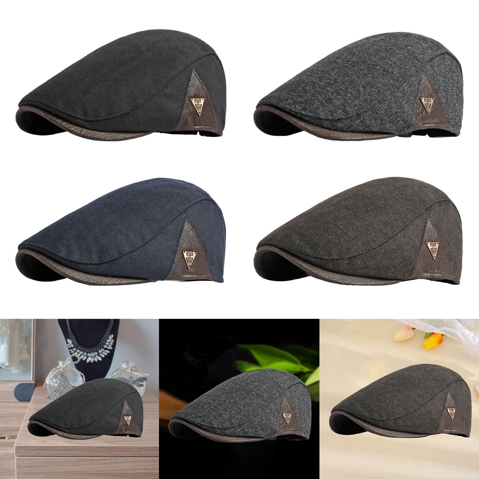 Painter Hat Breathable Herringbone Driving Cap for Driving Camping Traveling Black