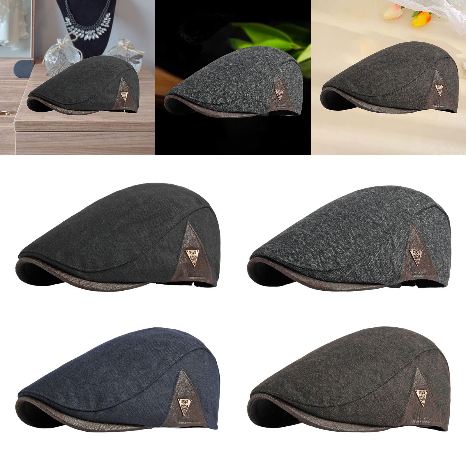 Painter Hat Breathable Herringbone Driving Cap for Driving Camping Traveling Black