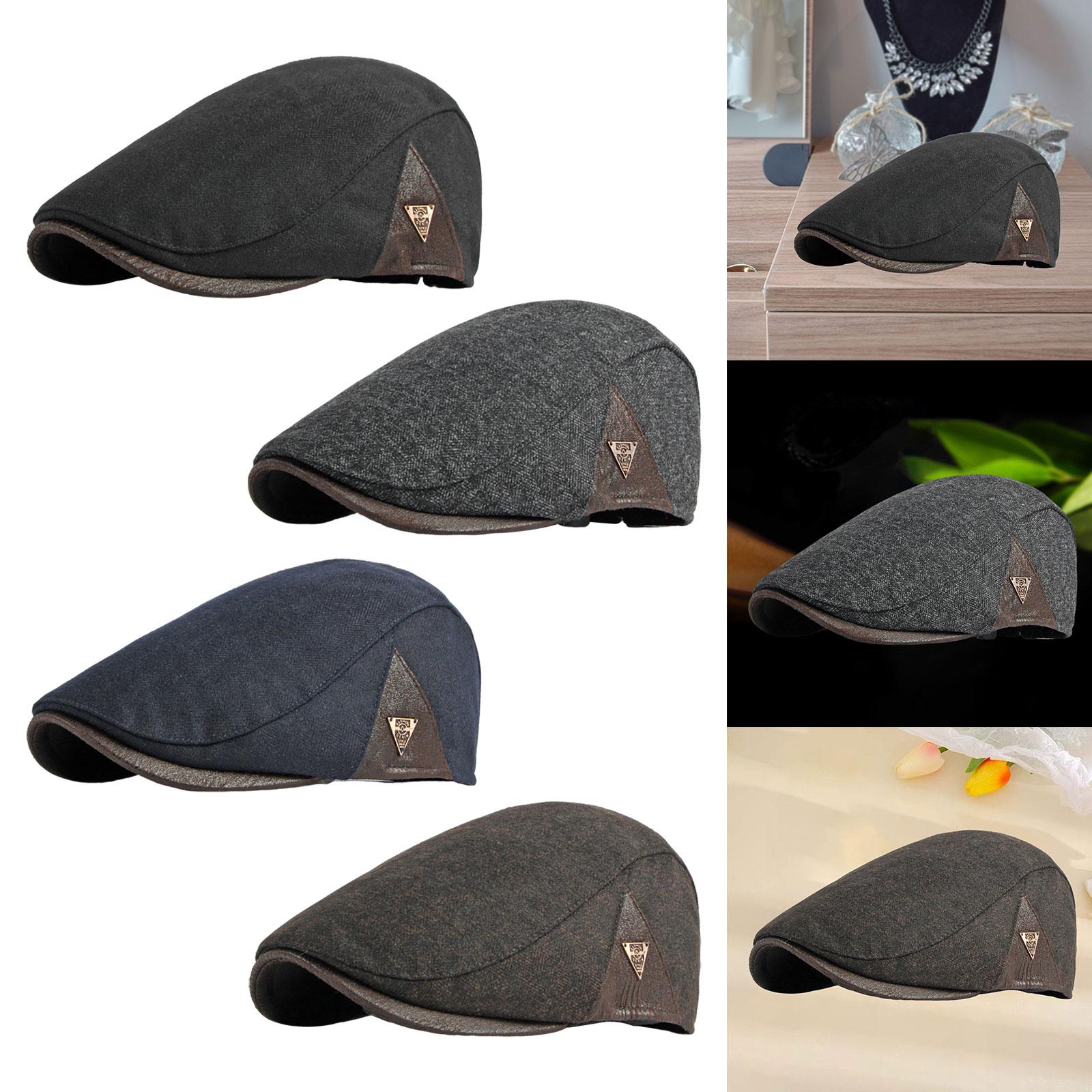 Painter Hat Breathable Herringbone Driving Cap for Driving Camping Traveling Black