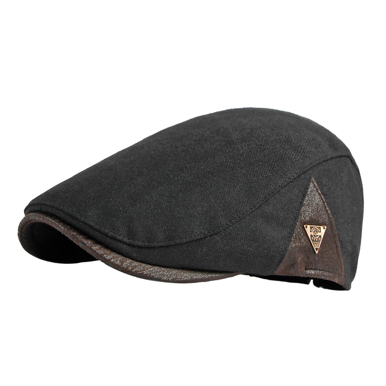 Painter Hat Breathable Herringbone Driving Cap for Driving Camping Traveling Black