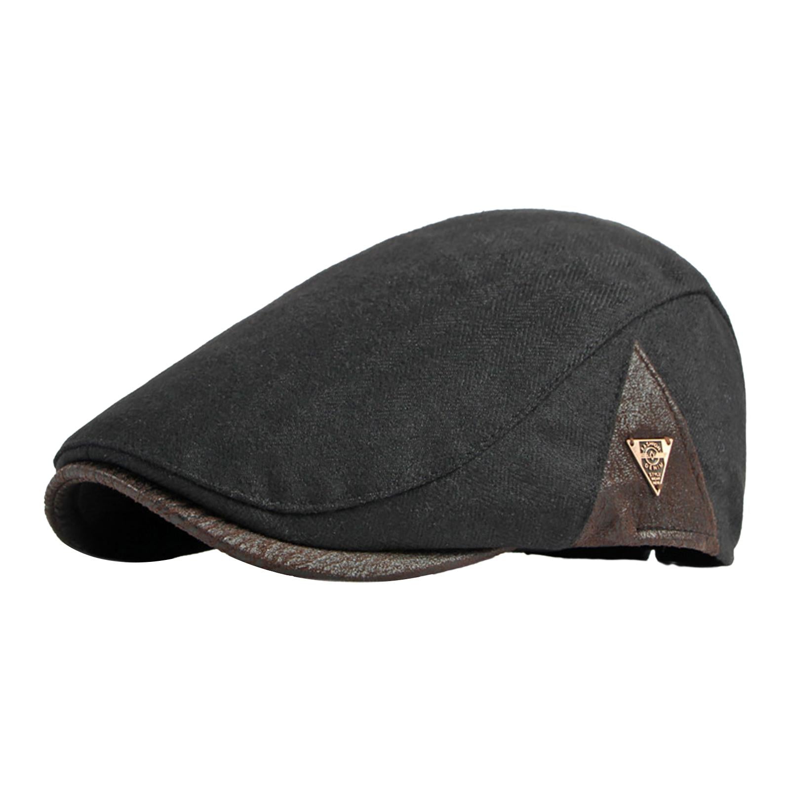 Painter Hat Breathable Herringbone Driving Cap for Driving Camping Traveling Black