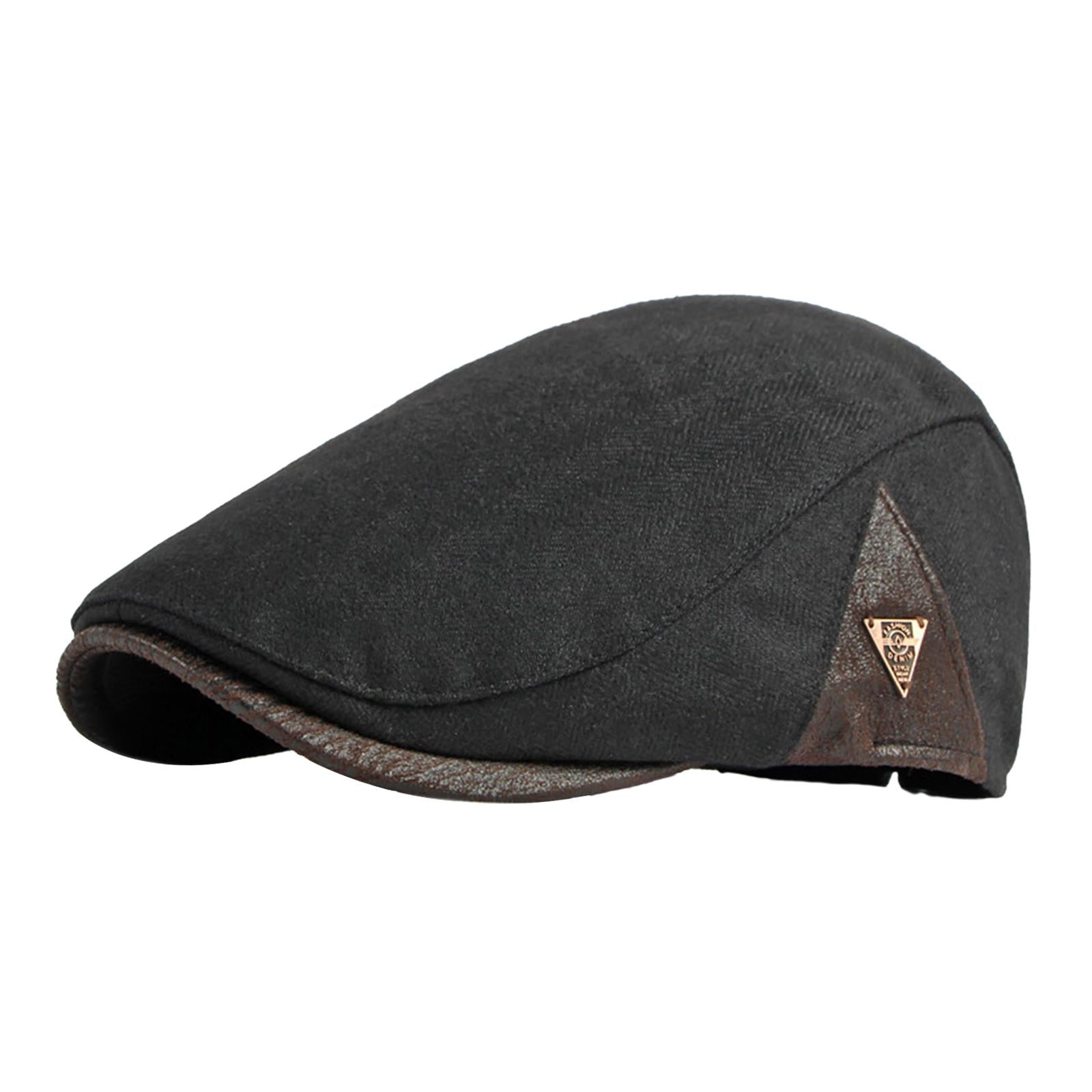 Painter Hat Breathable Herringbone Driving Cap for Driving Camping Traveling Black