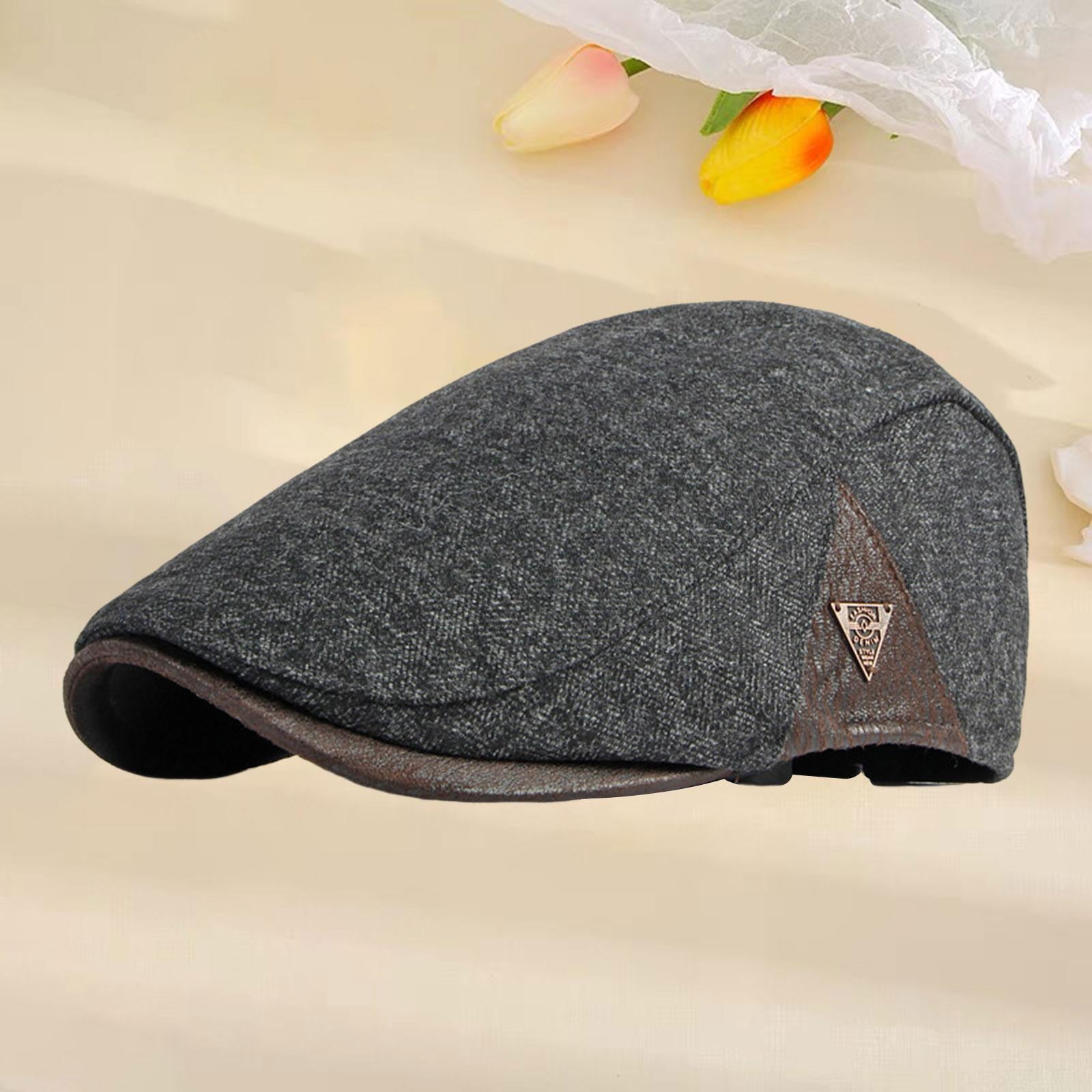 Painter Hat Breathable Herringbone Driving Cap for Driving Camping Traveling Gray