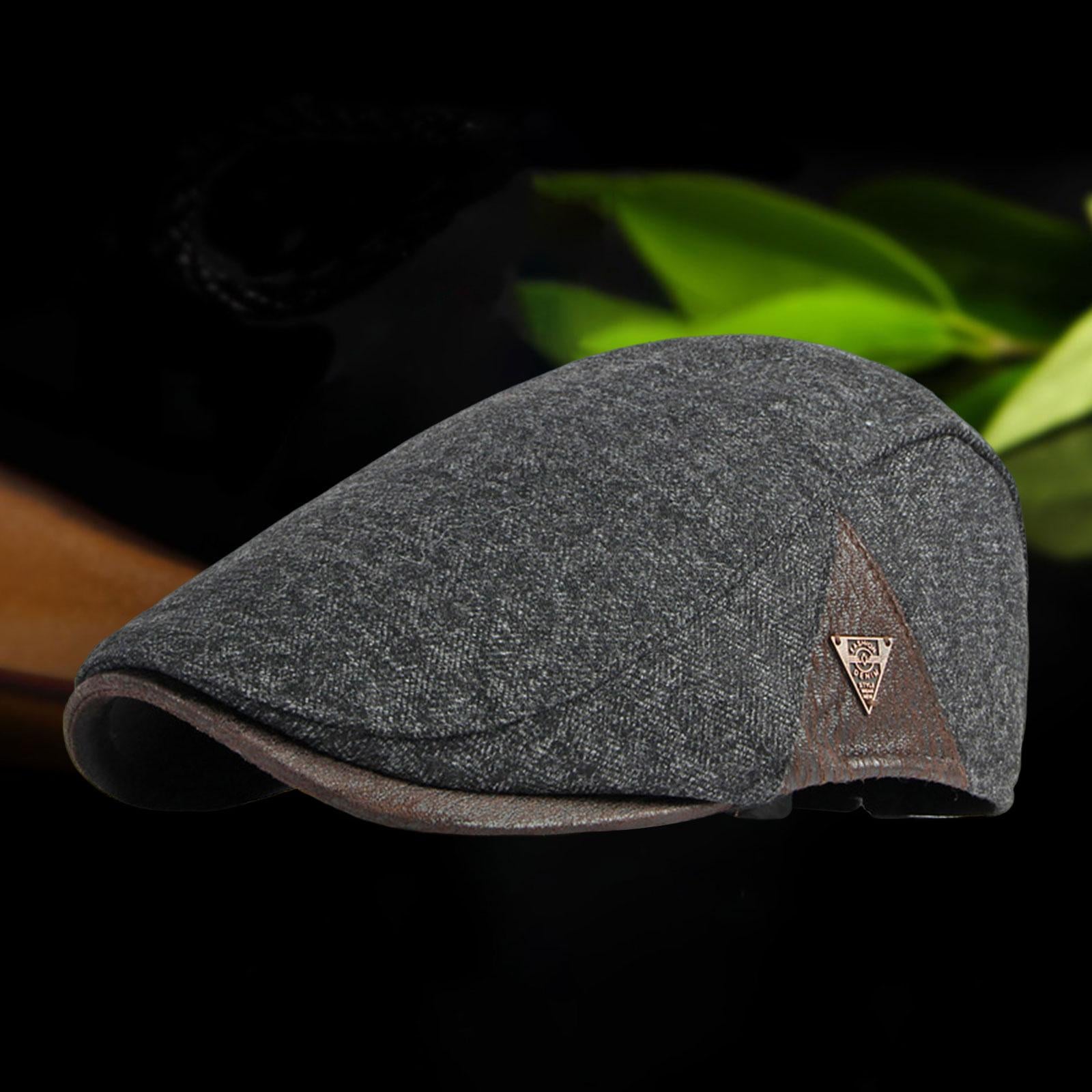 Painter Hat Breathable Herringbone Driving Cap for Driving Camping Traveling Gray